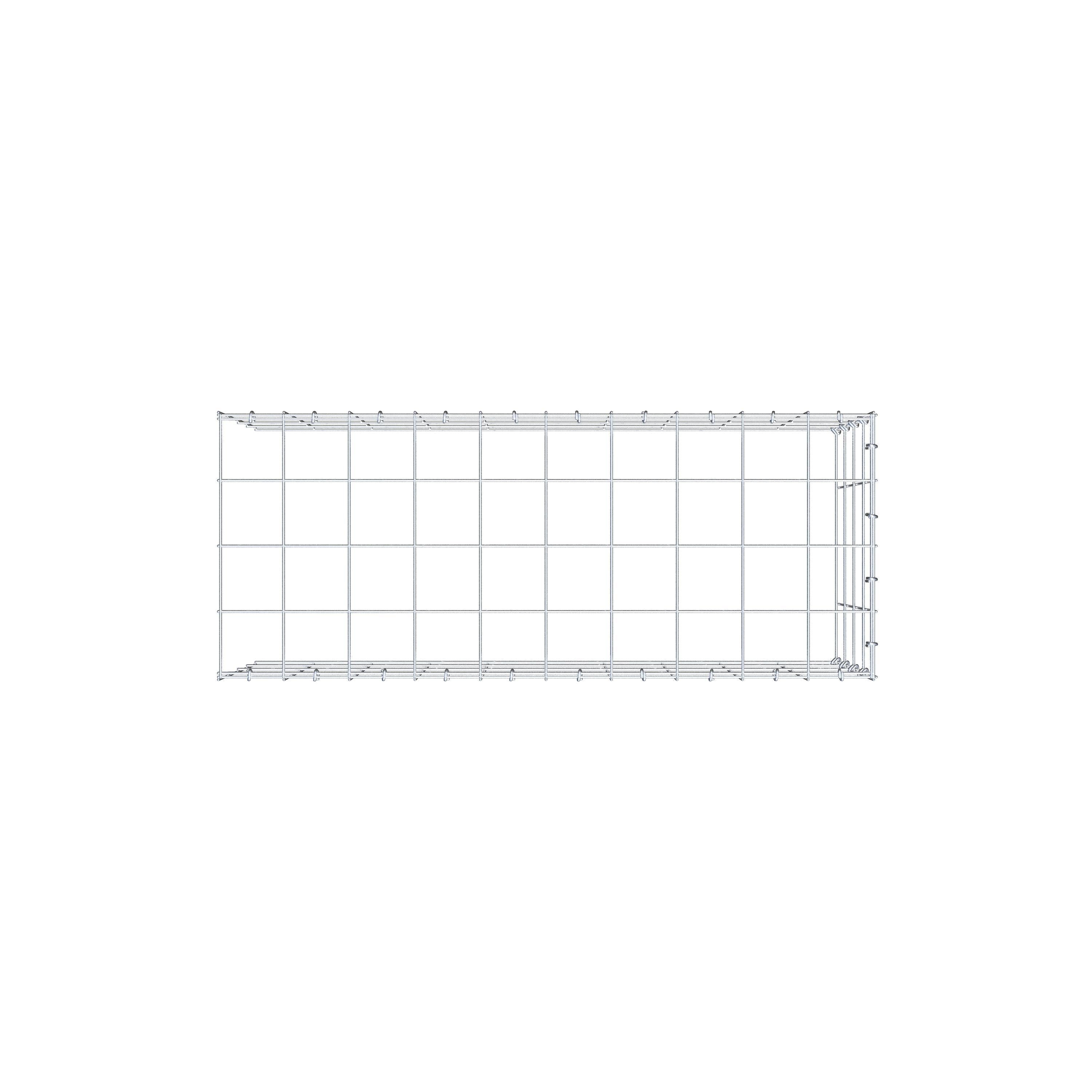 Schanskorf type 4 100 cm x 40 cm x 40 cm (L x H x D), maaswijdte 10 cm x 10 cm, C-ring