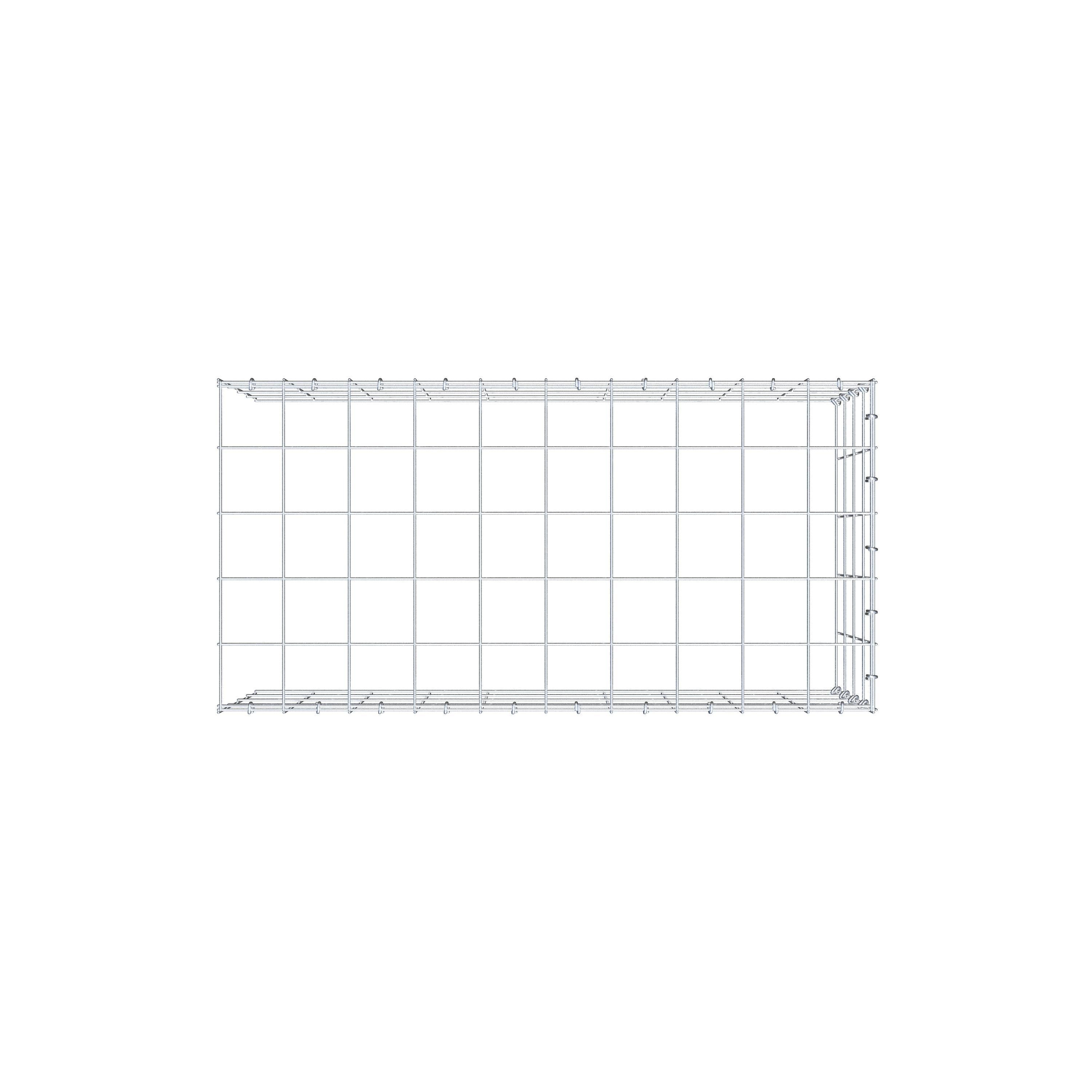 Schanskorf type 4 100 cm x 40 cm x 50 cm (L x H x D), maaswijdte 10 cm x 10 cm, C-ring