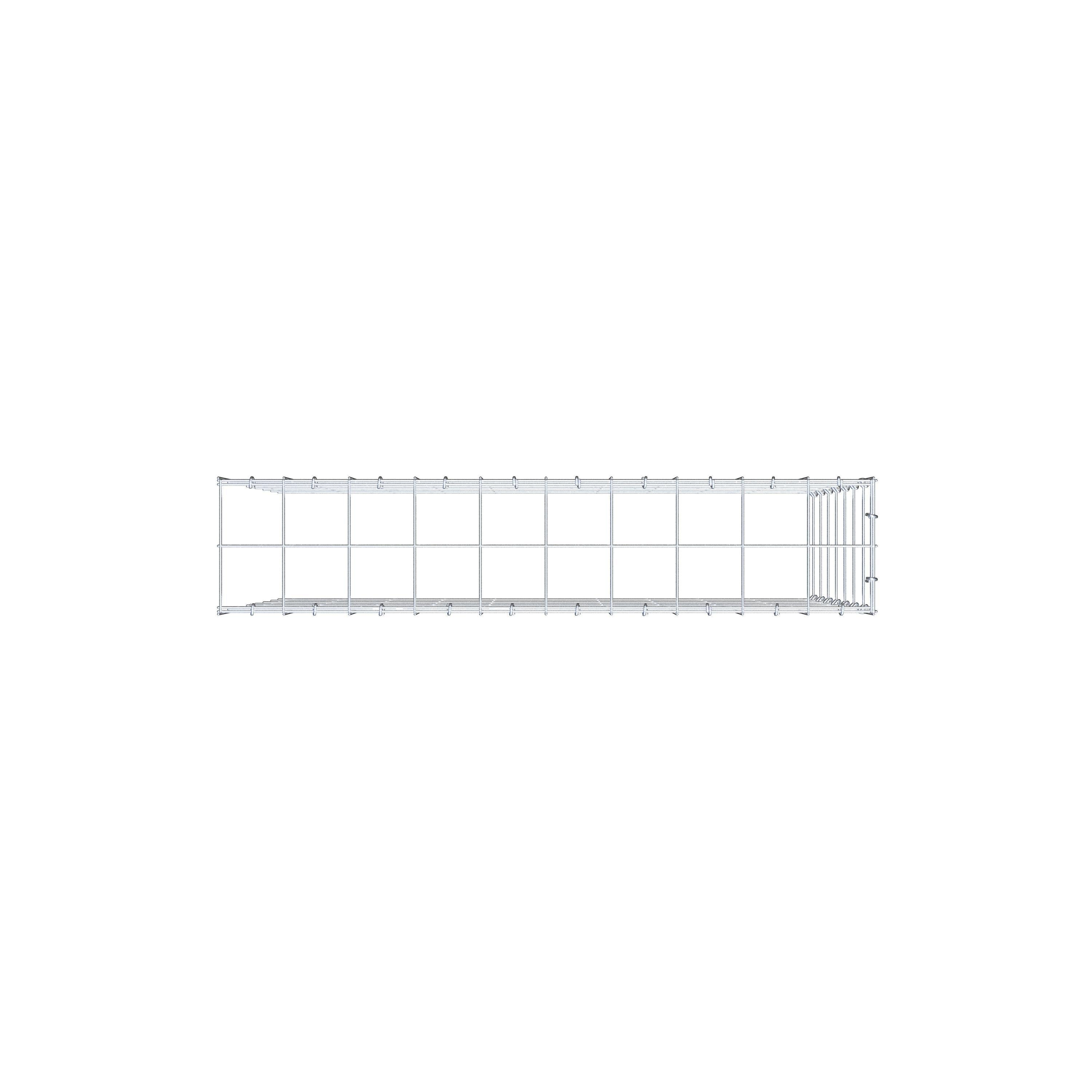 Schanskorf type 4 100 cm x 70 cm x 20 cm (L x H x D), maaswijdte 10 cm x 10 cm, C-ring