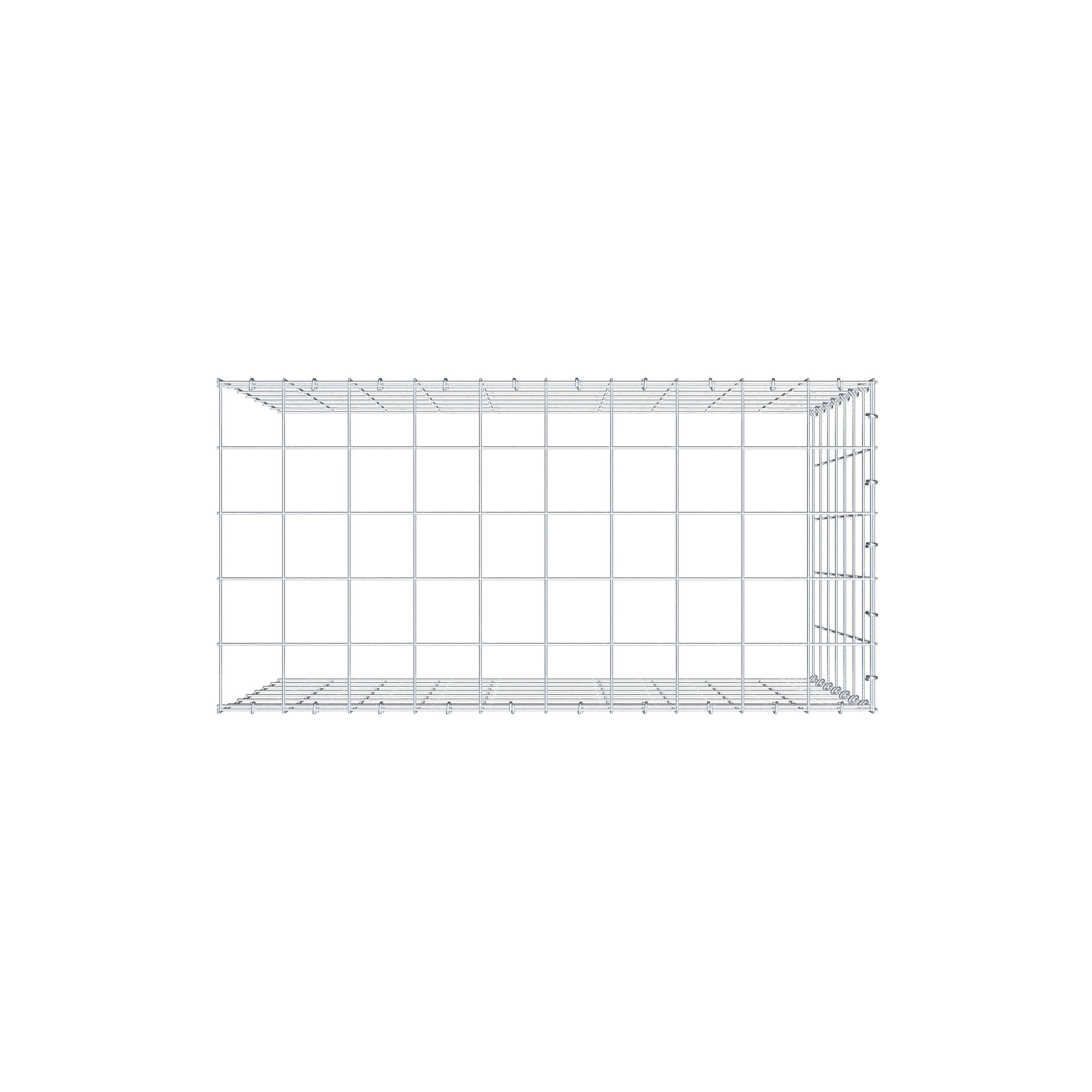 Schanskorf type 4 100 cm x 70 cm x 50 cm (L x H x D), maaswijdte 10 cm x 10 cm, C-ring