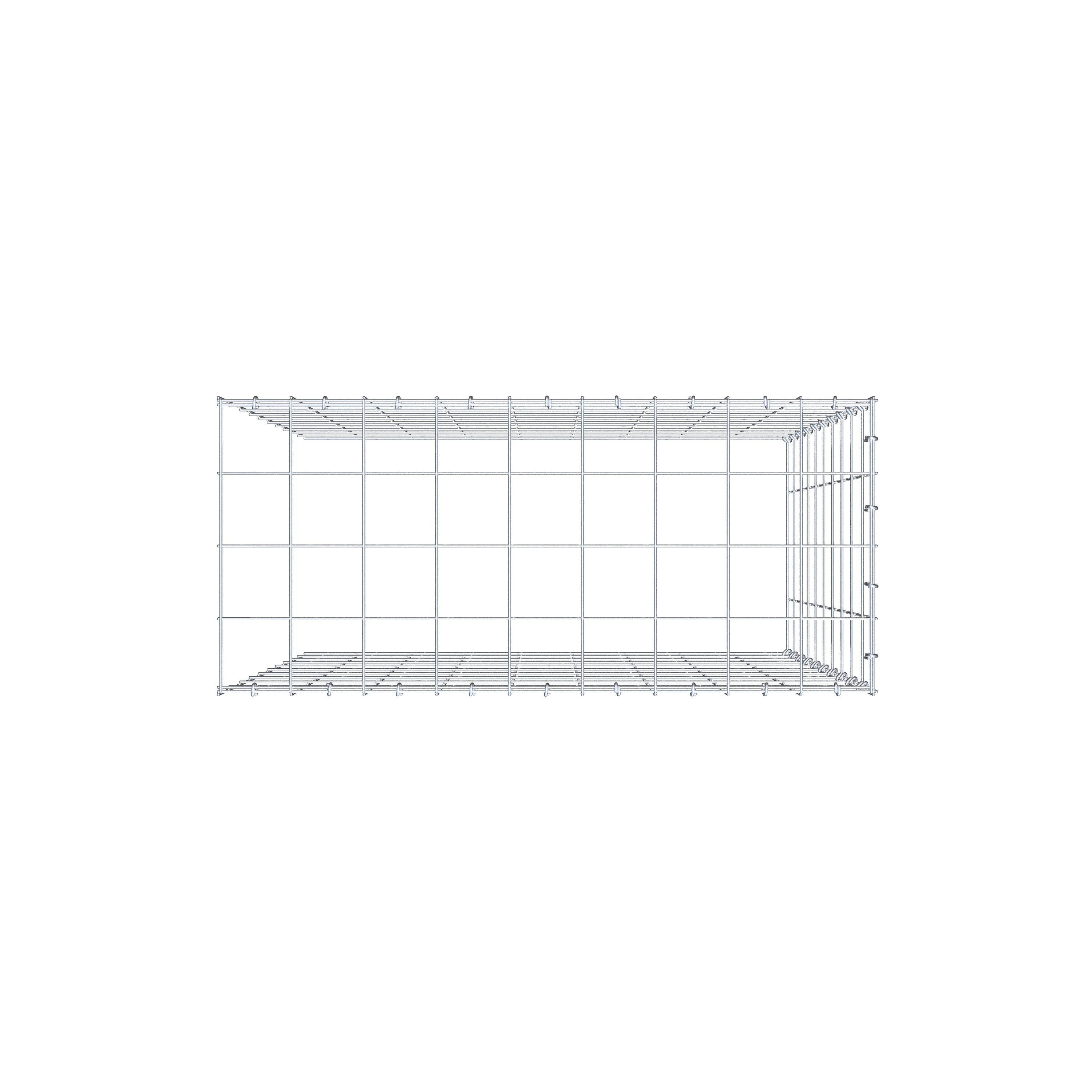 Gabião Tipo 4 100 cm x 90 cm x 40 cm (C x A x P), malhagem 10 cm x 10 cm, anel C