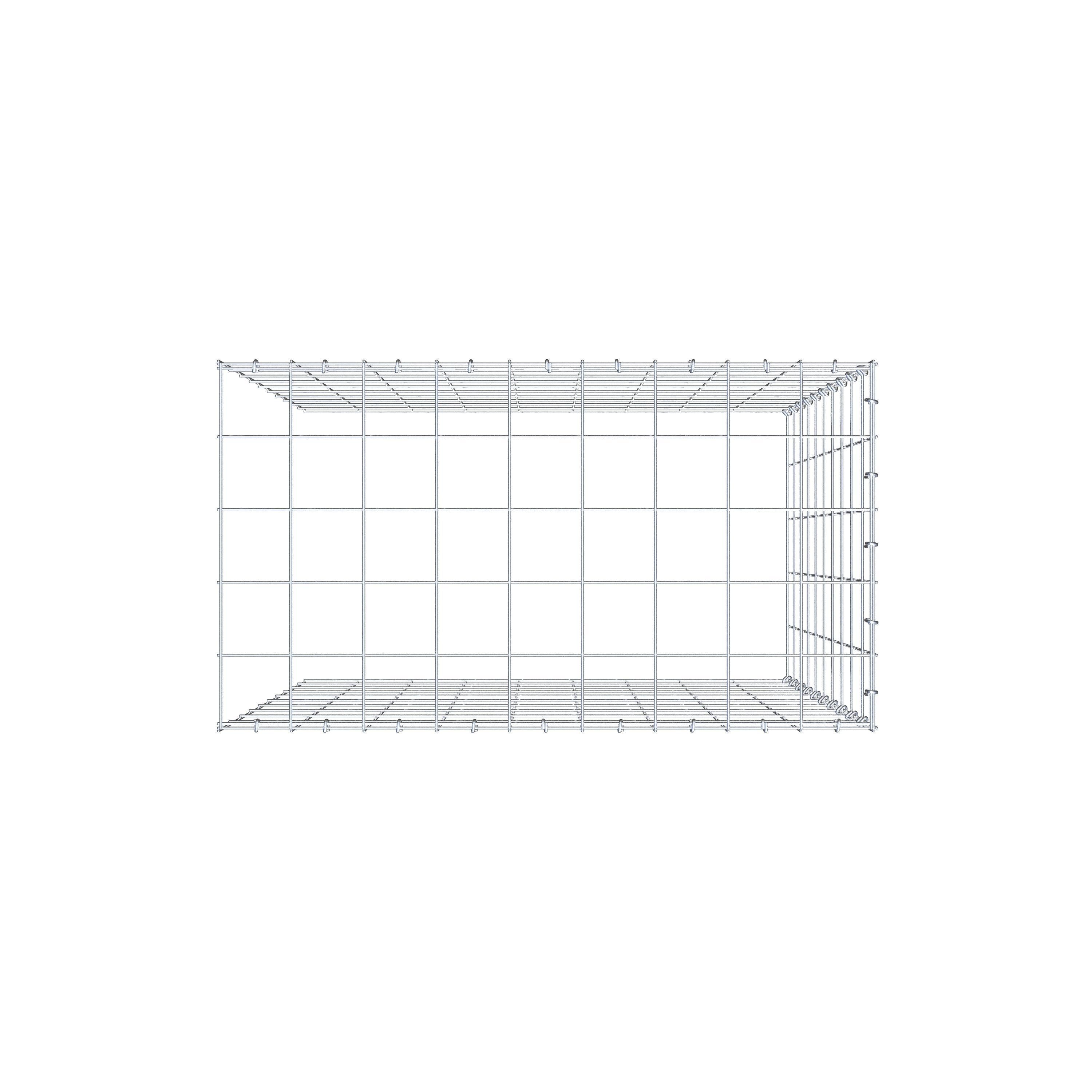 Gabião Tipo 4 100 cm x 90 cm x 50 cm (C x A x P), malhagem 10 cm x 10 cm, anel C