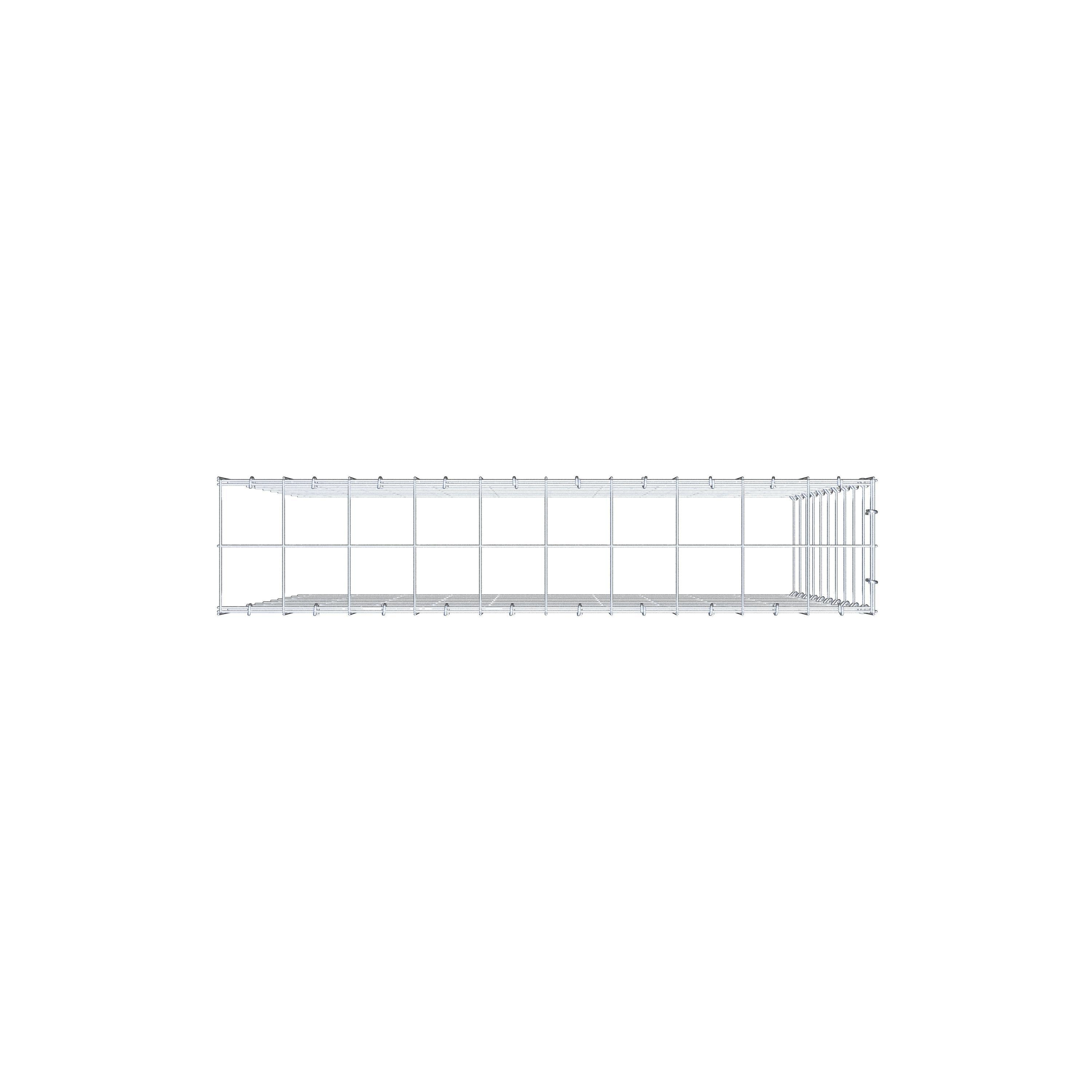 Schanskorf type 4 100 cm x 100 cm x 20 cm (L x H x D), maaswijdte 10 cm x 10 cm, C-ring