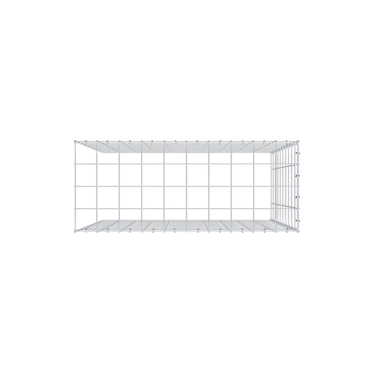 Monteret gabion type 4 100 cm x 100 cm x 40 cm (L x H x D), maskestørrelse 10 cm x 10 cm, C-ring