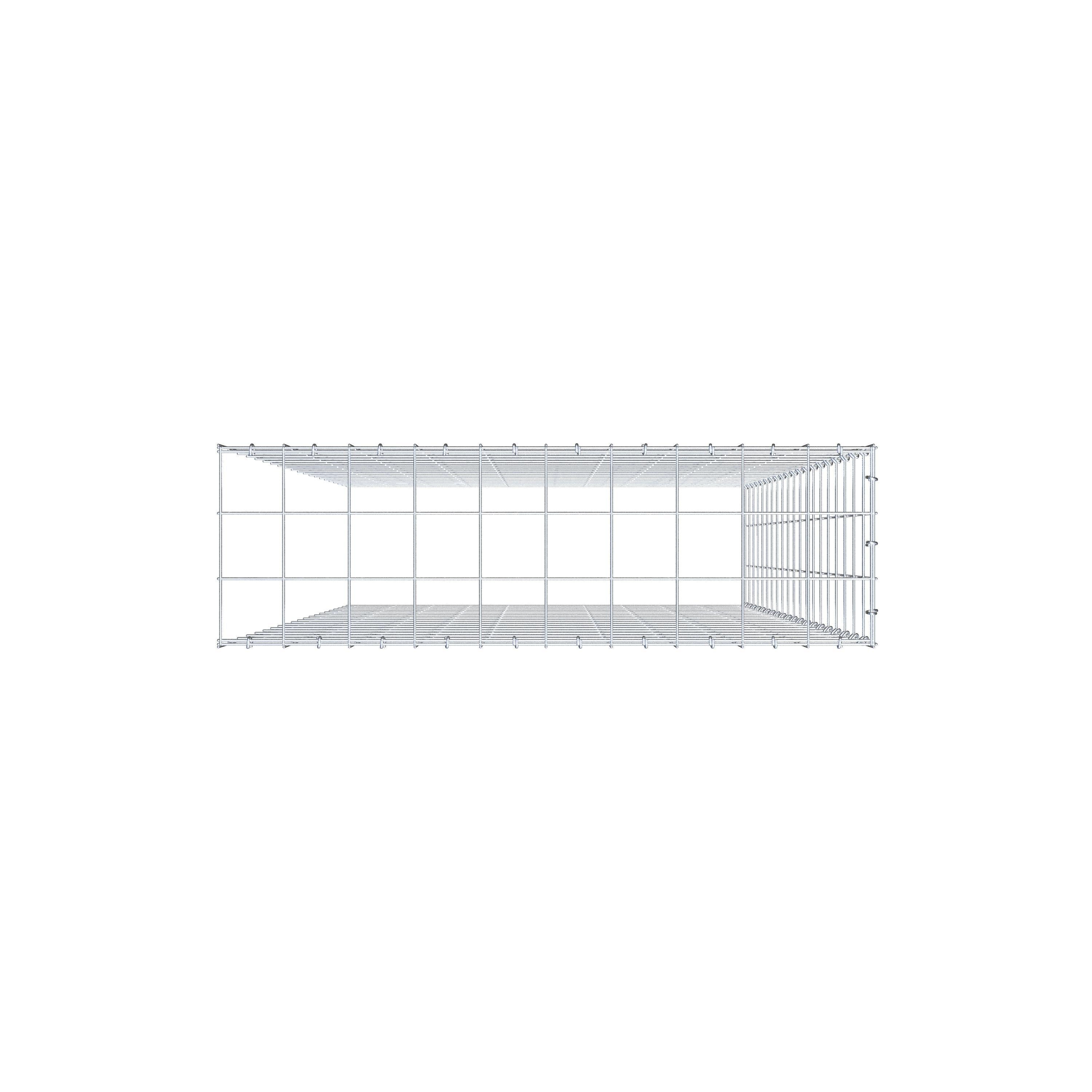 Gabião Tipo 4 200 cm x 100 cm x 30 cm (C x A x P), malhagem 10 cm x 10 cm, anel C