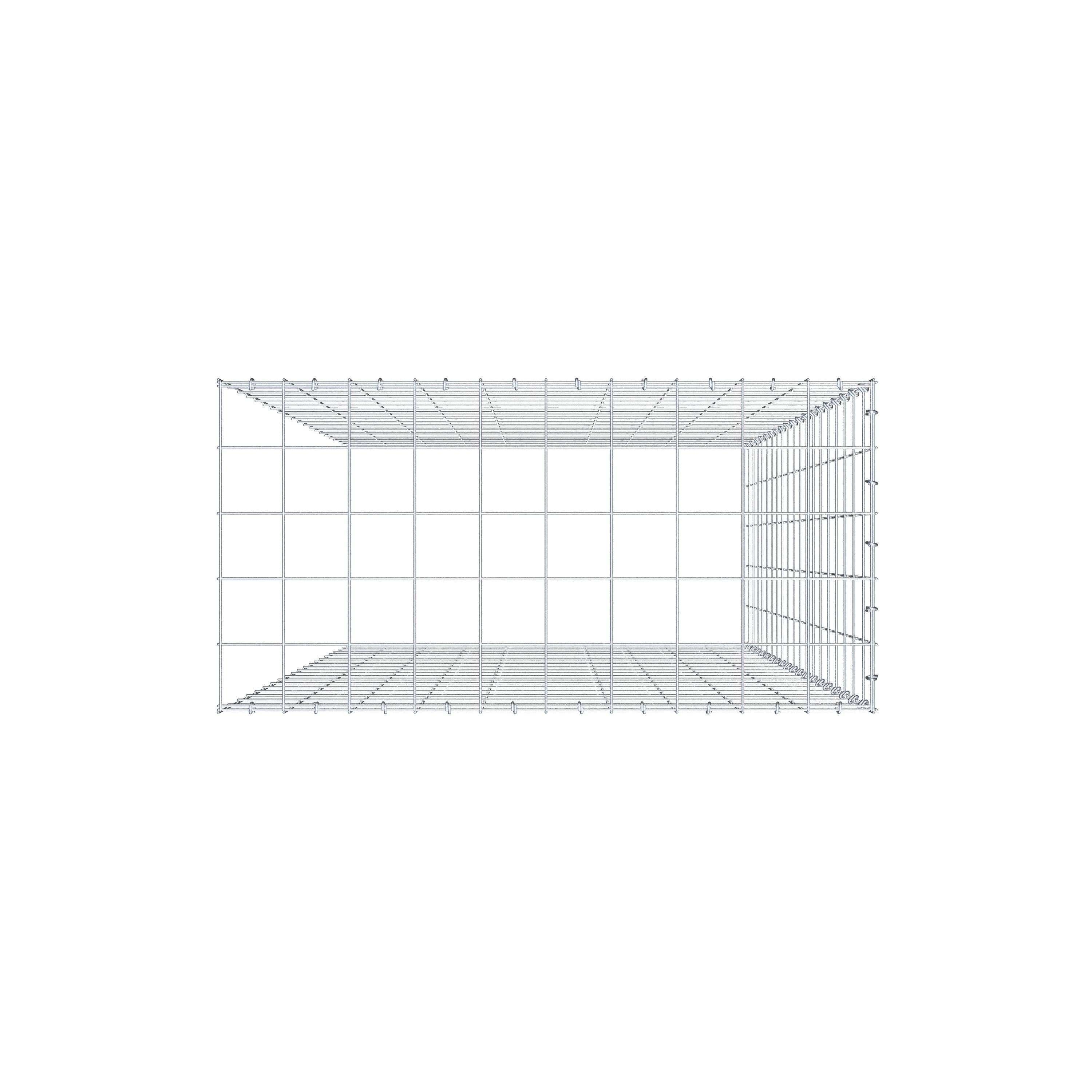 Schanskorf type 4 200 cm x 100 cm x 50 cm (L x H x D), maaswijdte 10 cm x 10 cm, C-ring