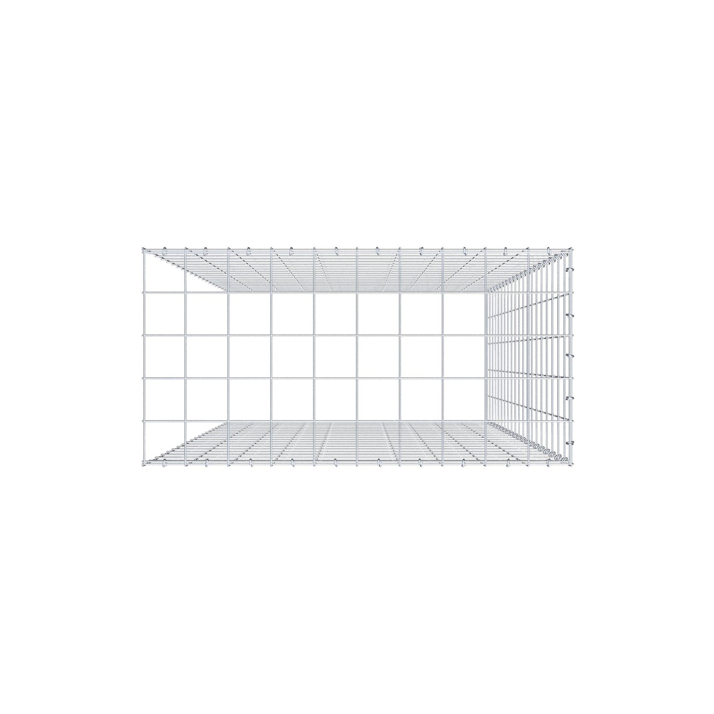 Gabião Tipo 4 200 cm x 100 cm x 50 cm (C x A x P), malhagem 10 cm x 10 cm, anel C