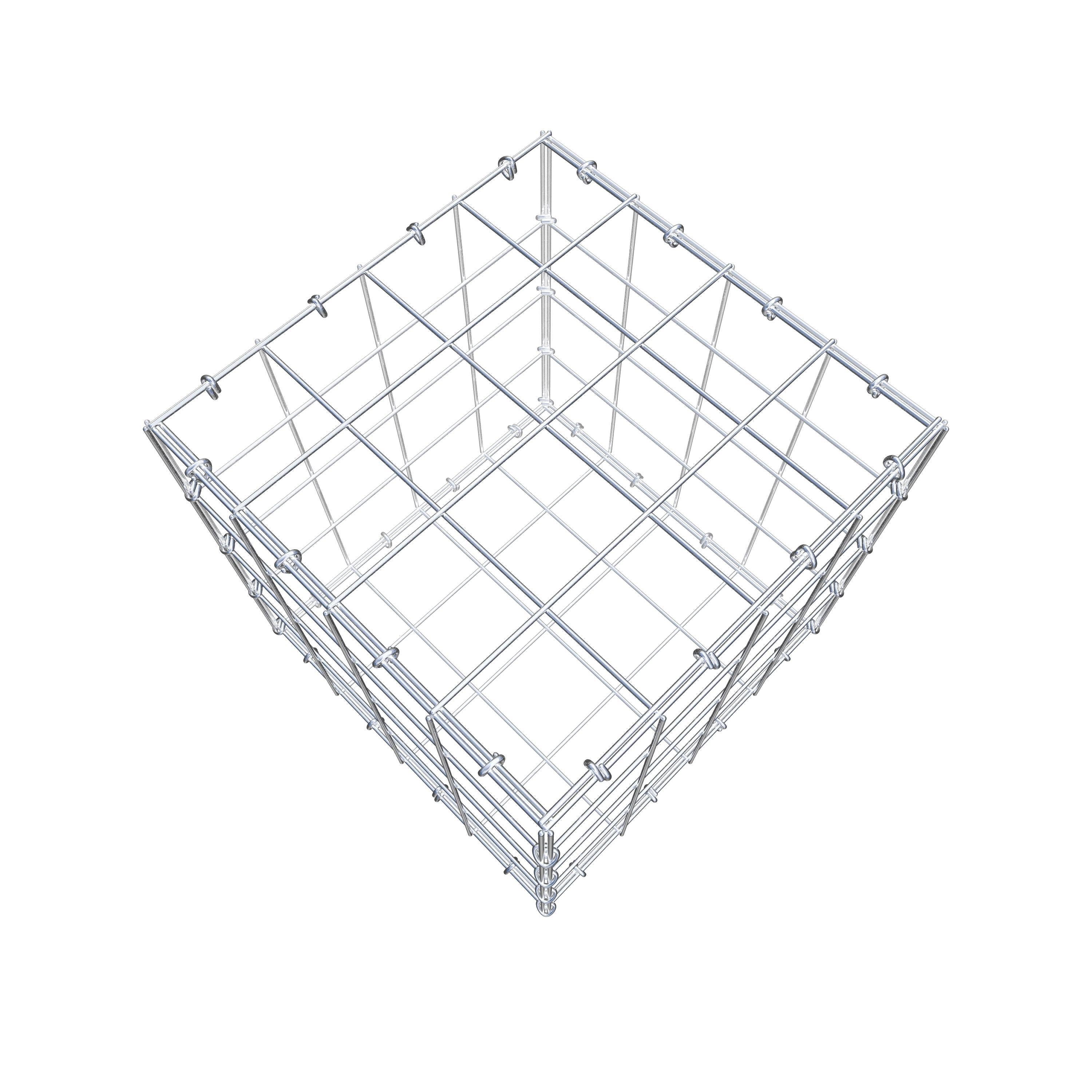 Schanskorf 40 cm x 40 cm x 40 cm (L x H x D), maaswijdte 10 cm x 10 cm, C-ring