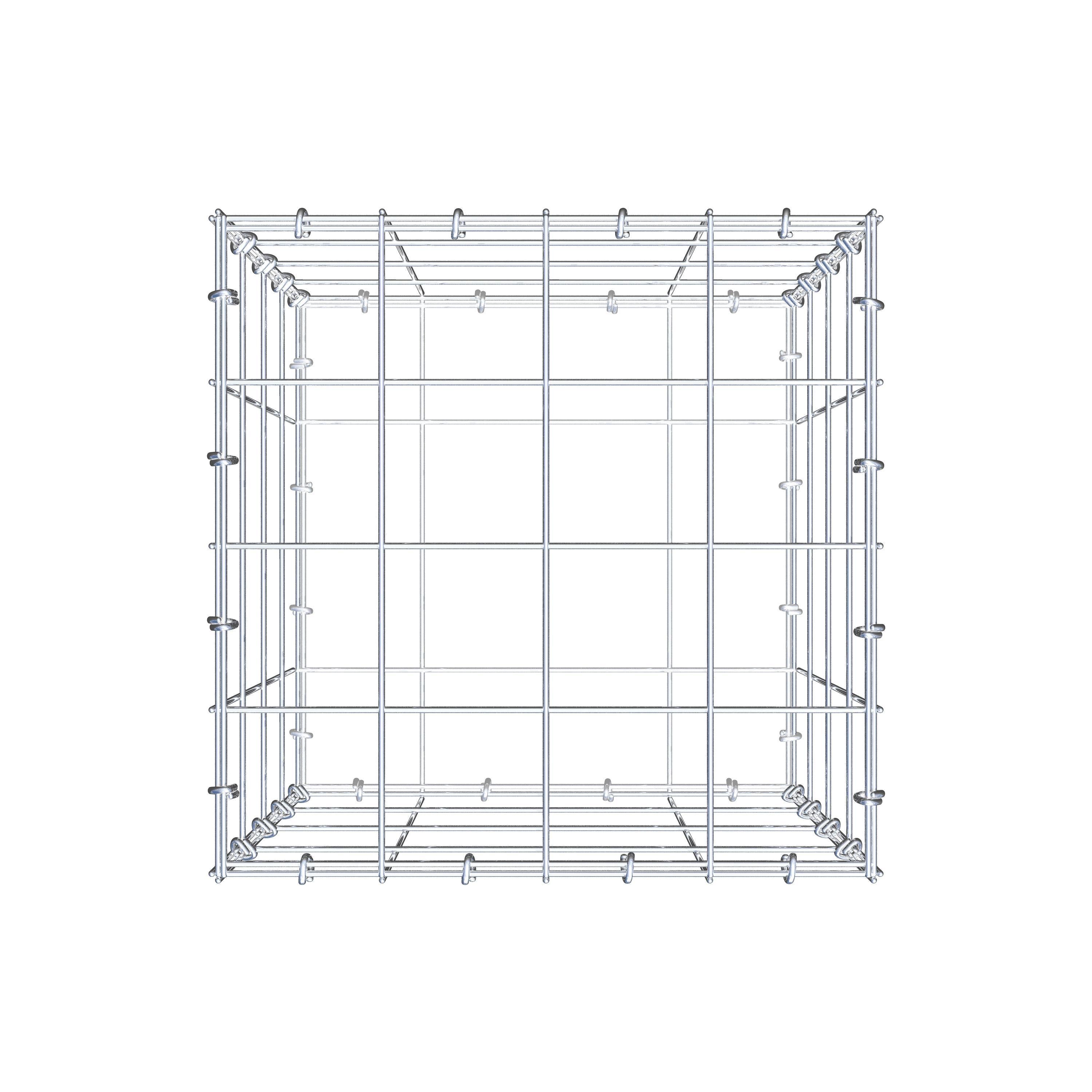 Schanskorf 40 cm x 40 cm x 40 cm (L x H x D), maaswijdte 10 cm x 10 cm, C-ring