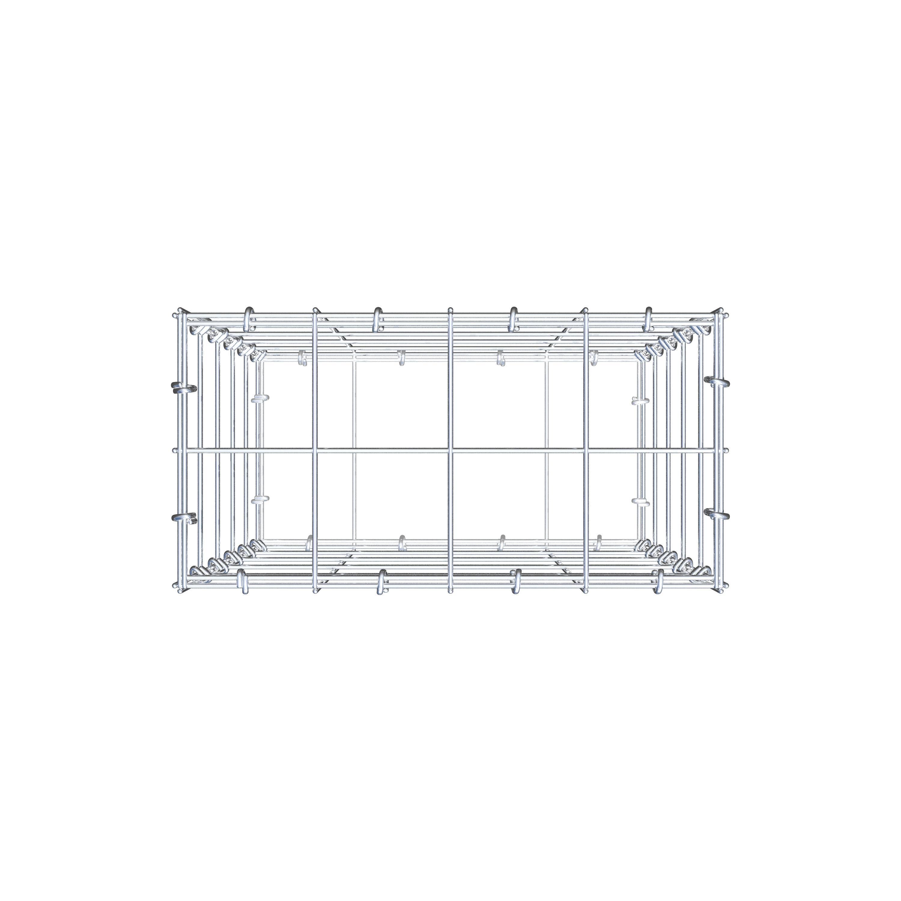 Schanskorf 50 cm x 40 cm x 20 cm (L x H x D), maaswijdte 10 cm x 10 cm, C-ring