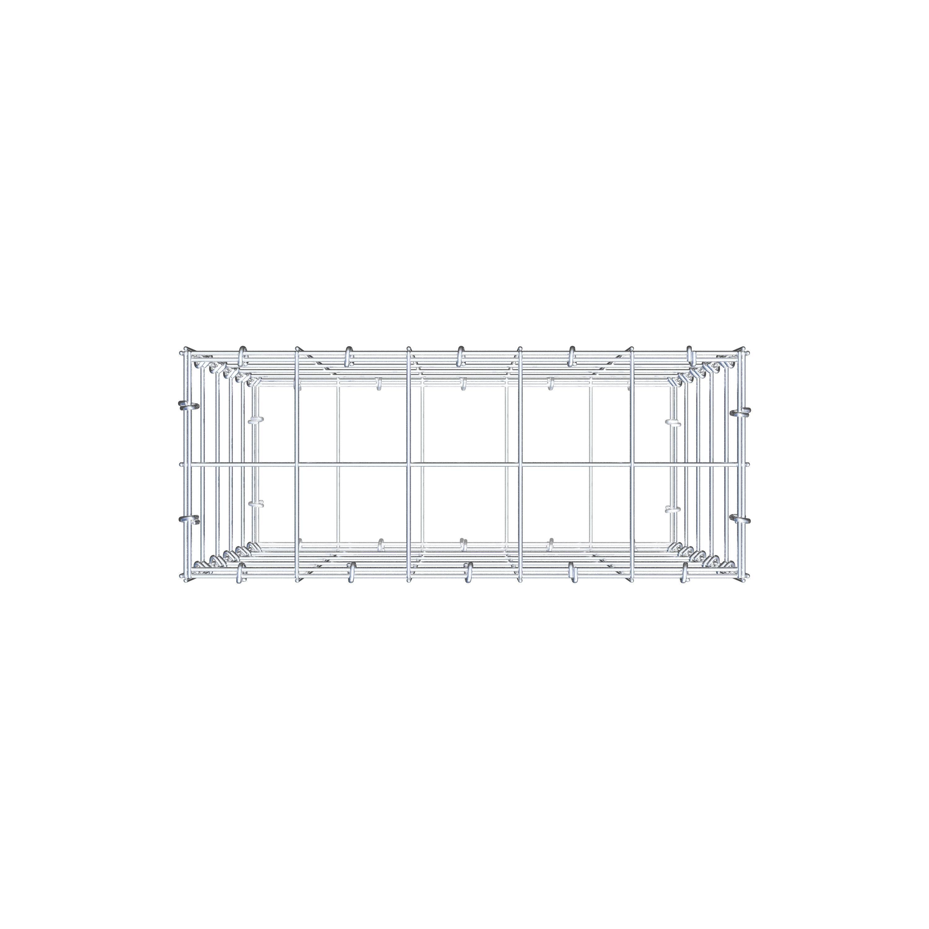 Schanskorf 50 cm x 50 cm x 20 cm (L x H x D), maaswijdte 10 cm x 10 cm, C-ring