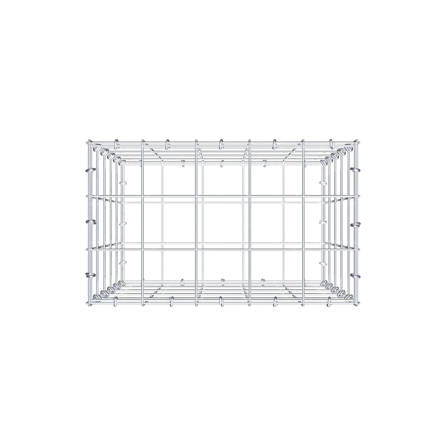 Gabion 50 cm x 50 cm x 30 cm (L x H x D), maskestørrelse 10 cm x 10 cm, C-ring