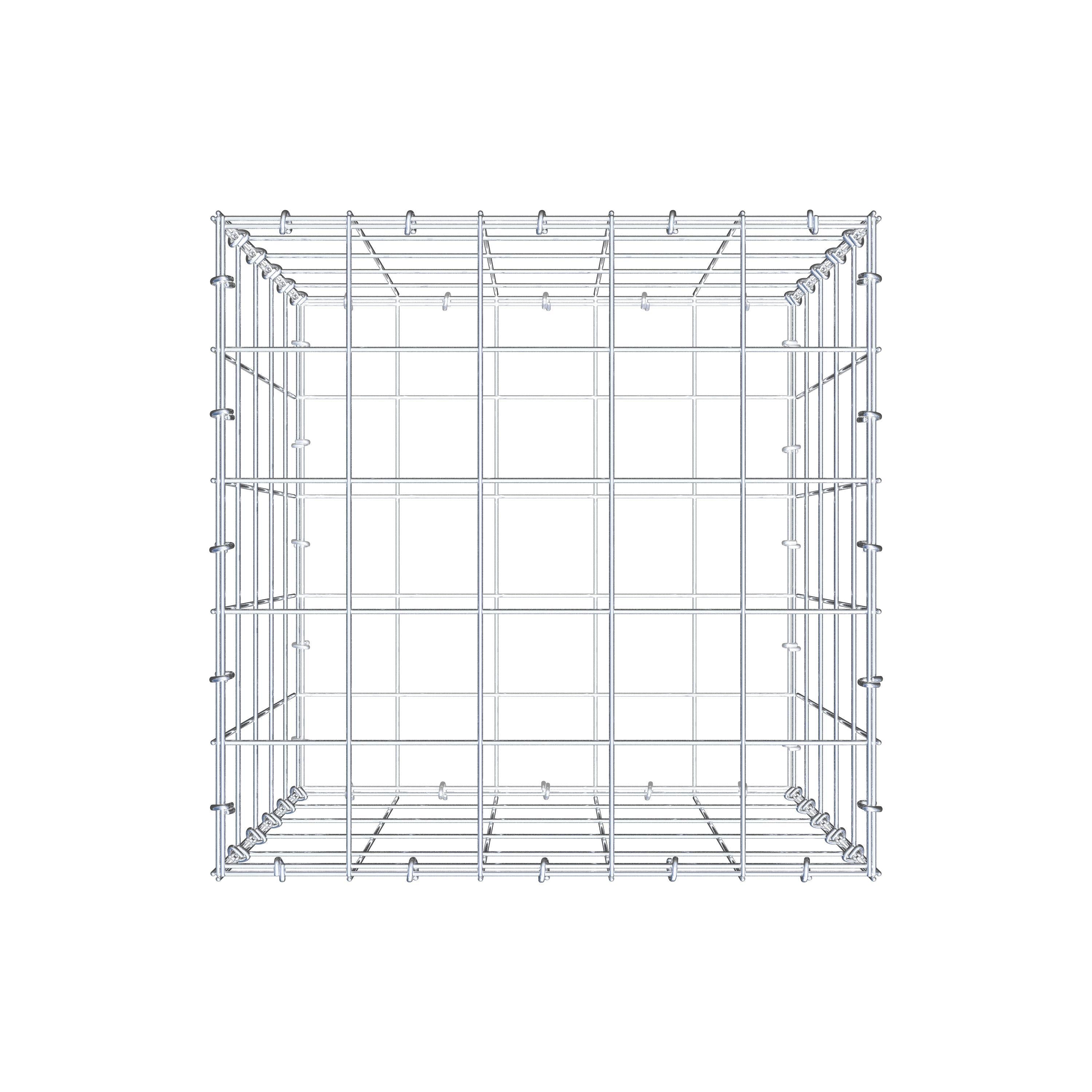 Schanskorf 50 cm x 50 cm x 50 cm (L x H x D), maaswijdte 10 cm x 10 cm, C-ring