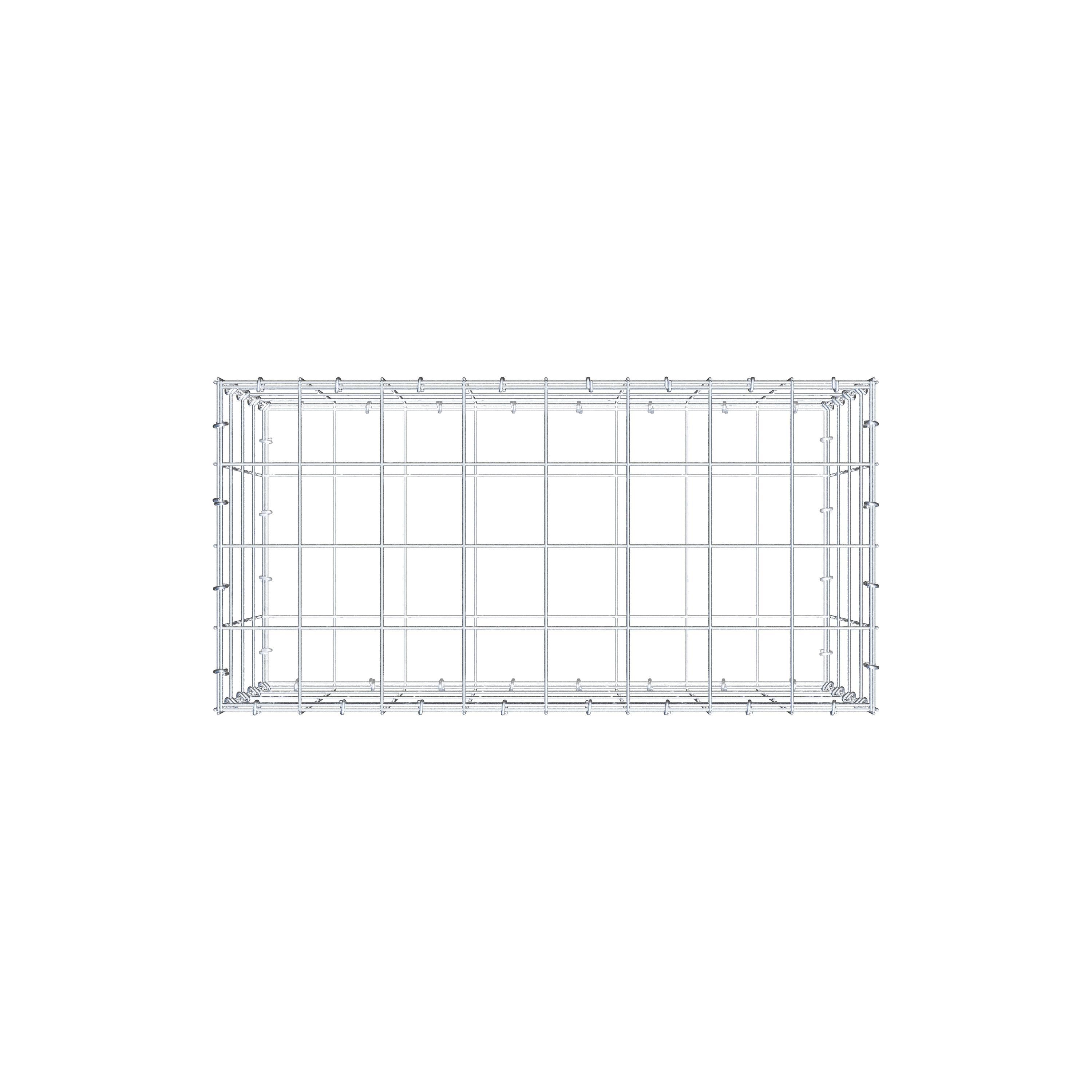 Schanskorf 80 cm x 40 cm x 40 cm (L x H x D), maaswijdte 10 cm x 10 cm, C-ring