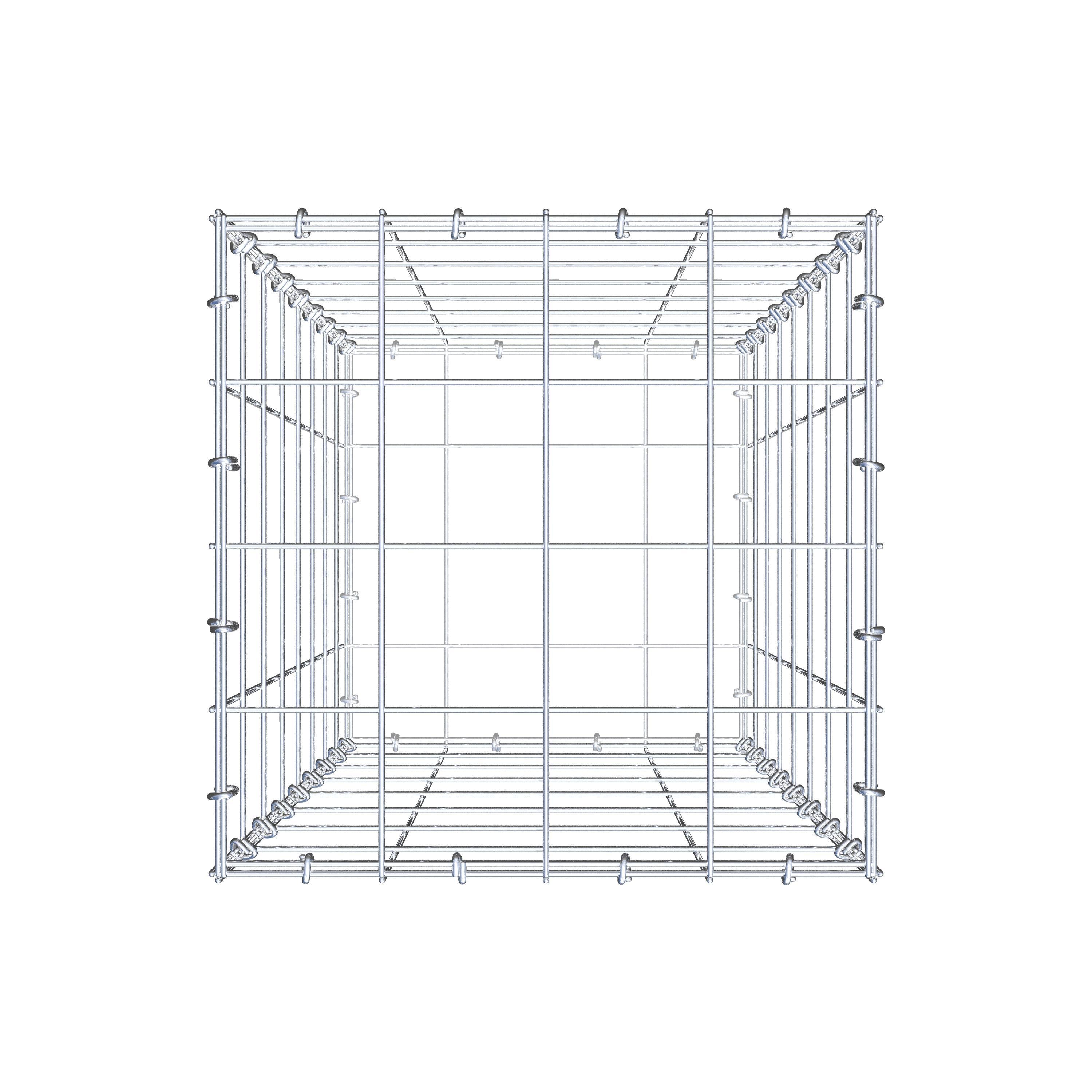 Schanskorf 80 cm x 40 cm x 40 cm (L x H x D), maaswijdte 10 cm x 10 cm, C-ring