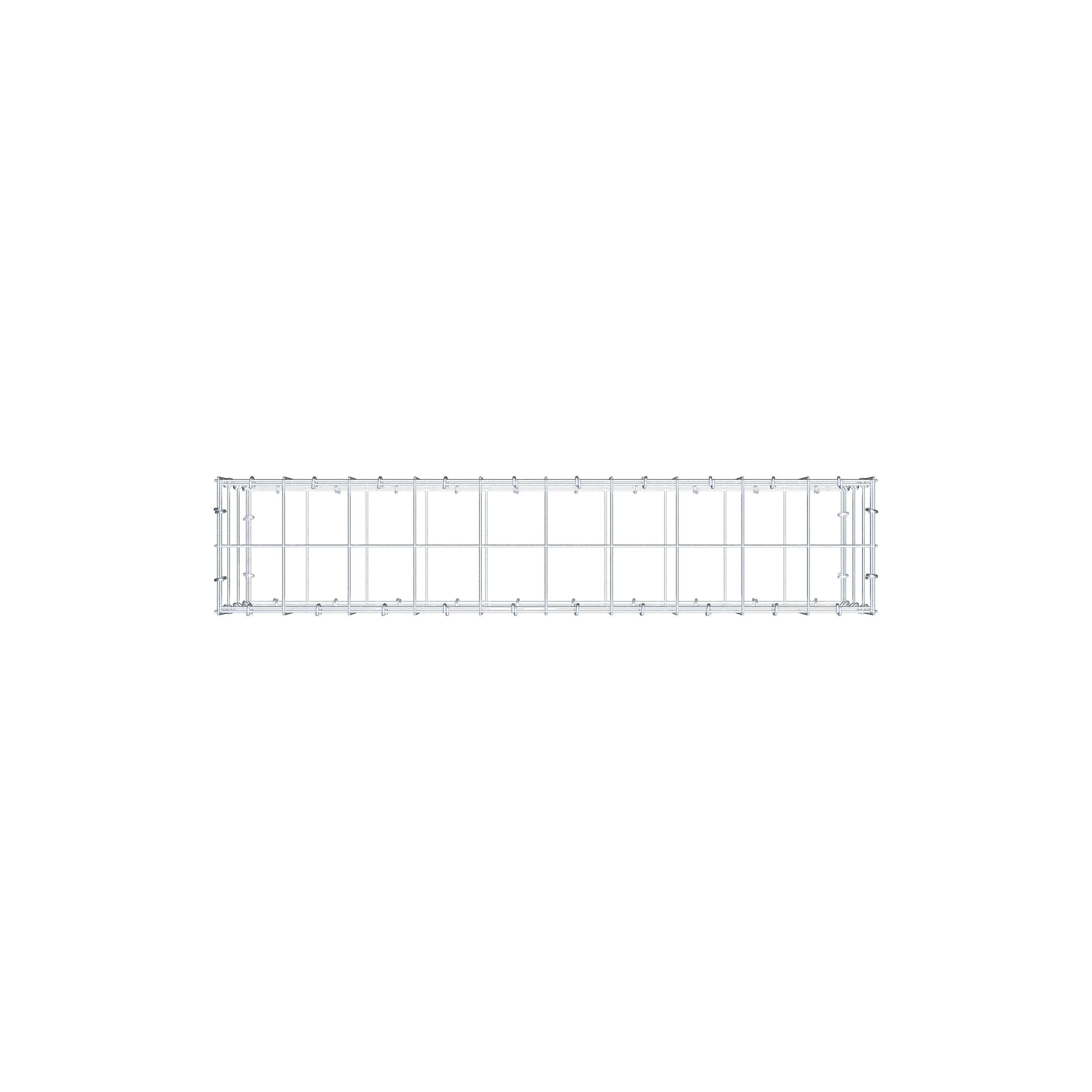 Schanskorf 100 cm x 30 cm x 20 cm (L x H x D), maaswijdte 10 cm x 10 cm, C-ring