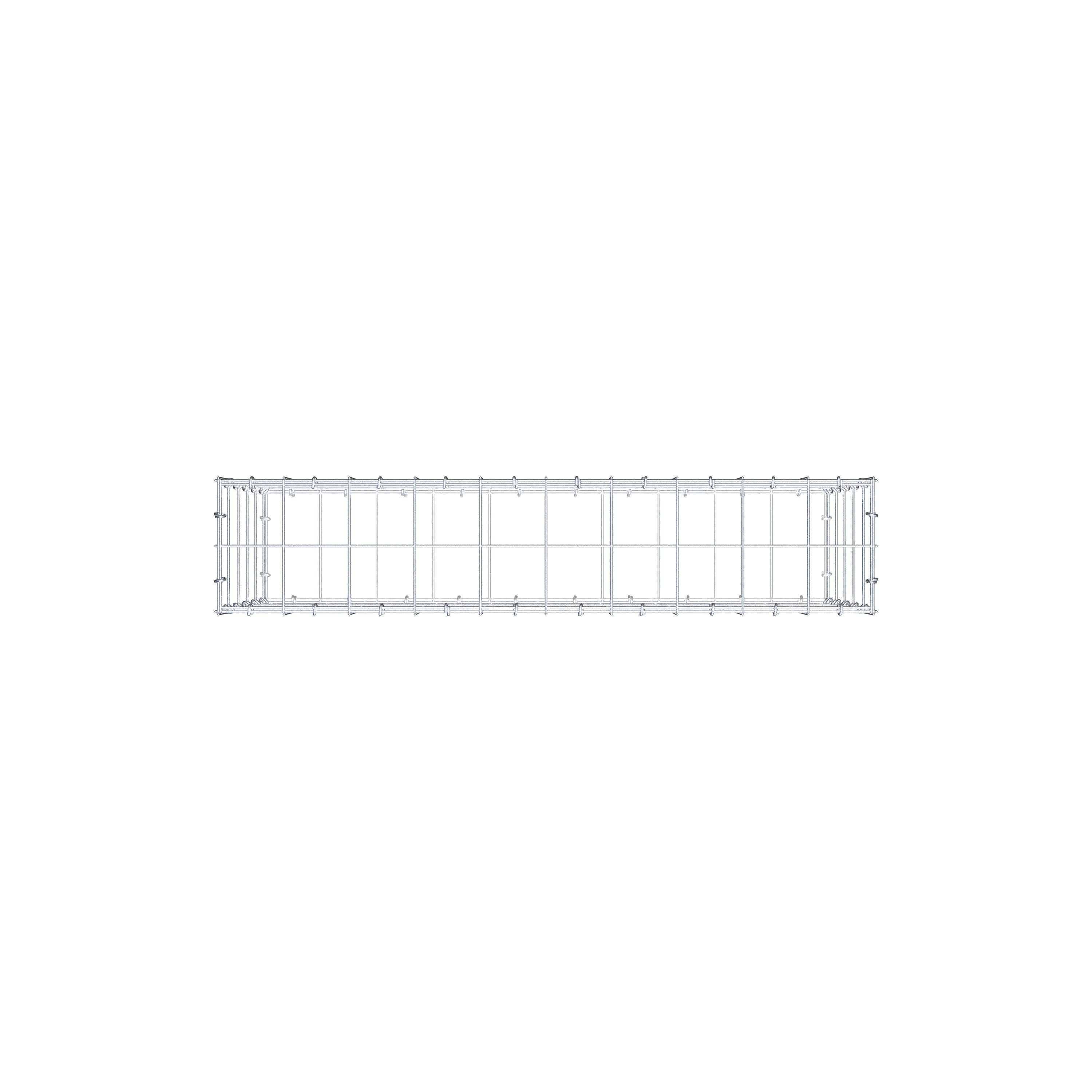 Schanskorf 100 cm x 50 cm x 20 cm (L x H x D), maaswijdte 10 cm x 10 cm, C-ring