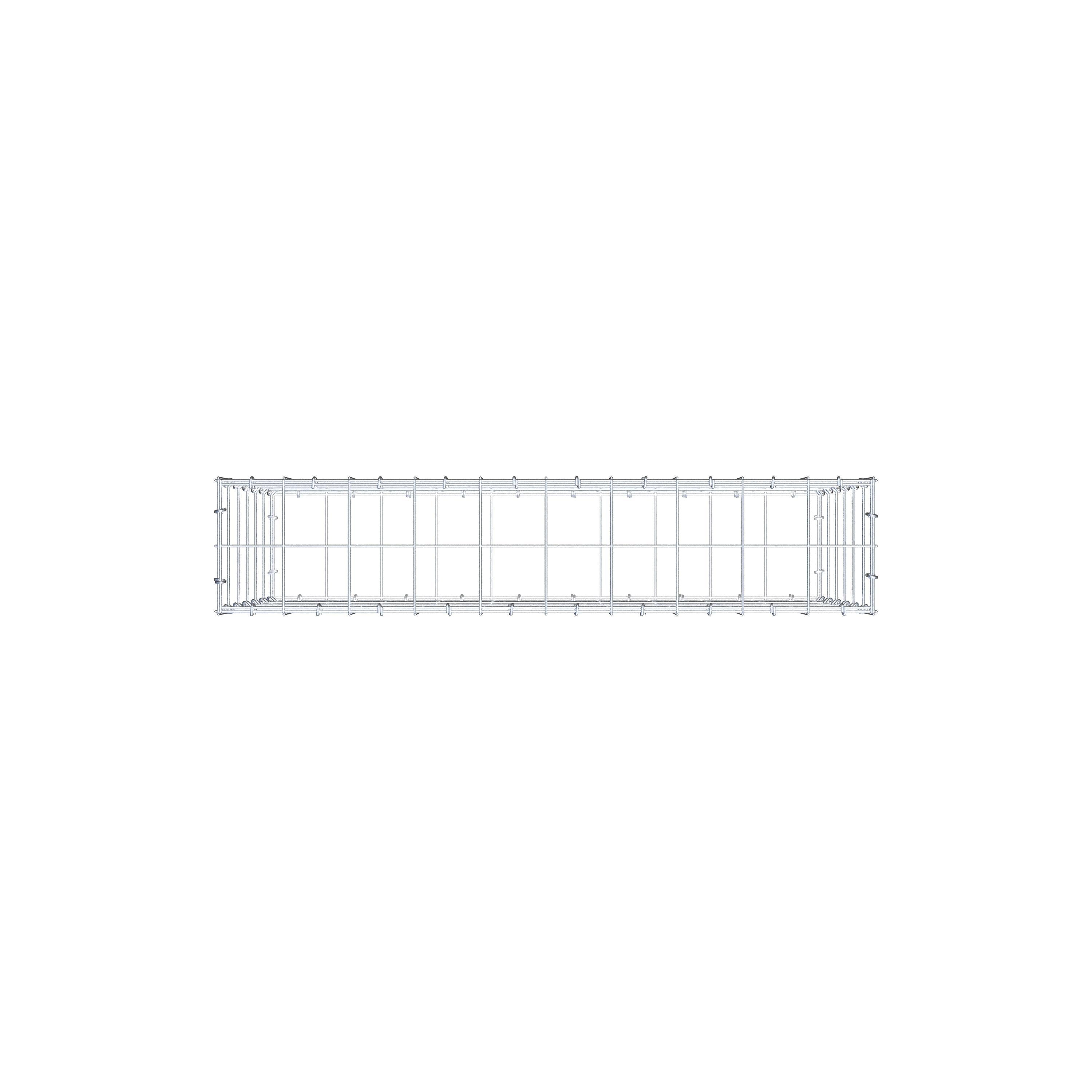 Schanskorf 100 cm x 60 cm x 20 cm (L x H x D), maaswijdte 10 cm x 10 cm, C-ring