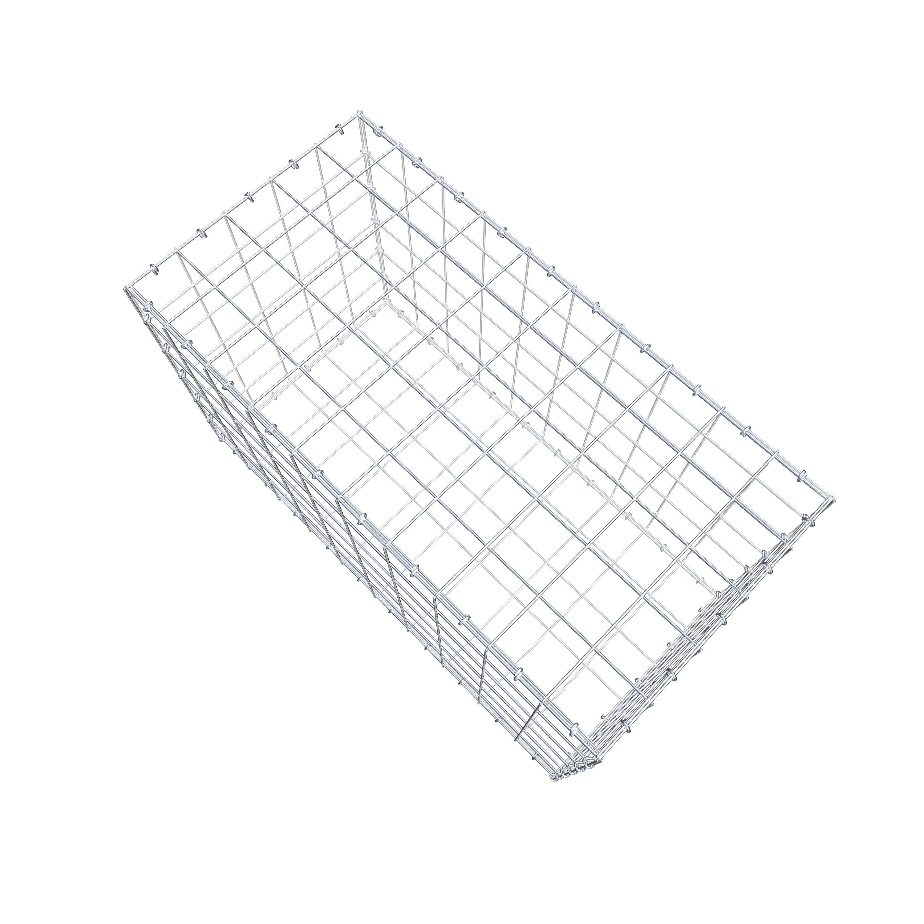 Gabion 100 cm x 60 cm x 50 cm (L x H x D), mesh size 10 cm x 10 cm, C-ring