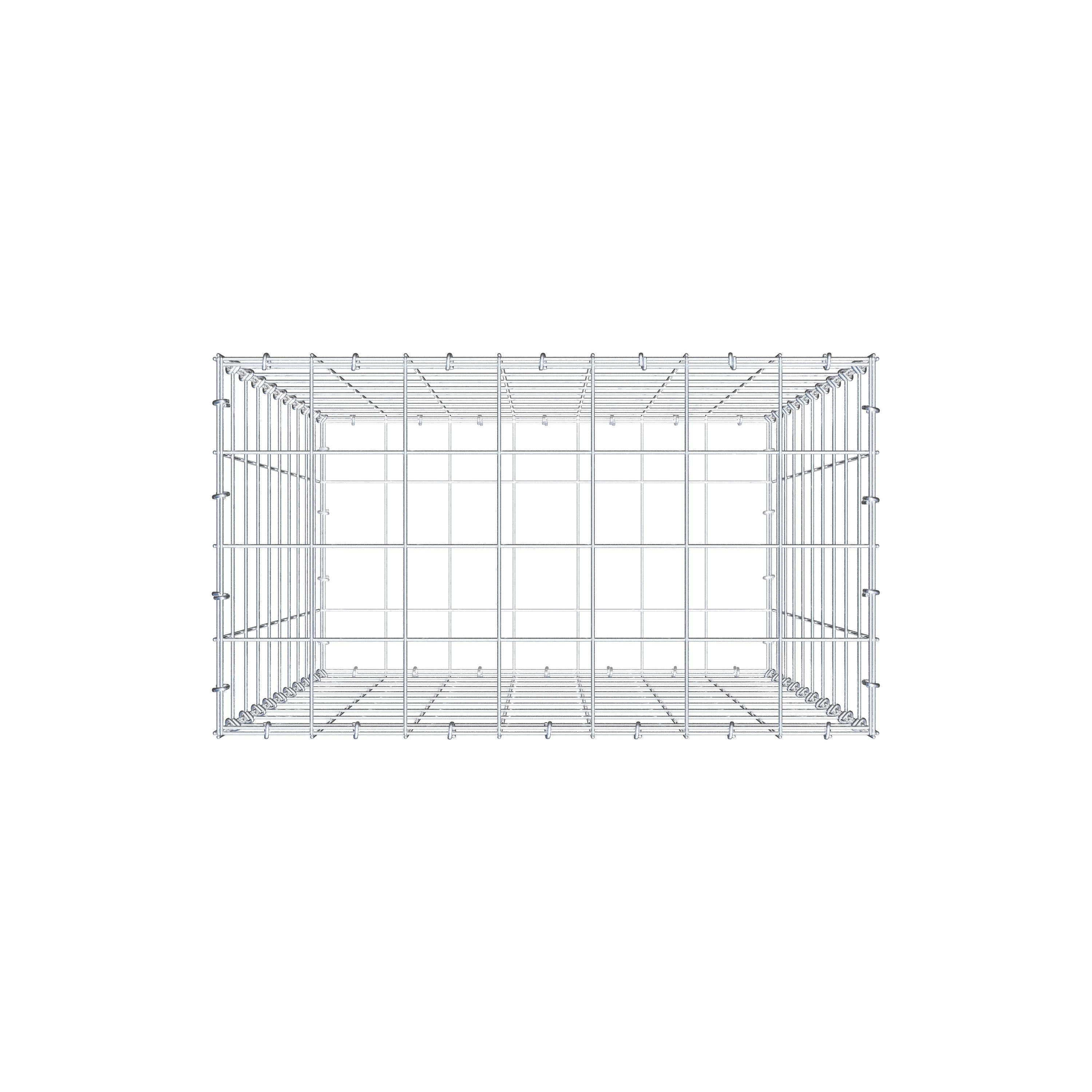 Schanskorf 100 cm x 70 cm x 40 cm (L x H x D), maaswijdte 10 cm x 10 cm, C-ring