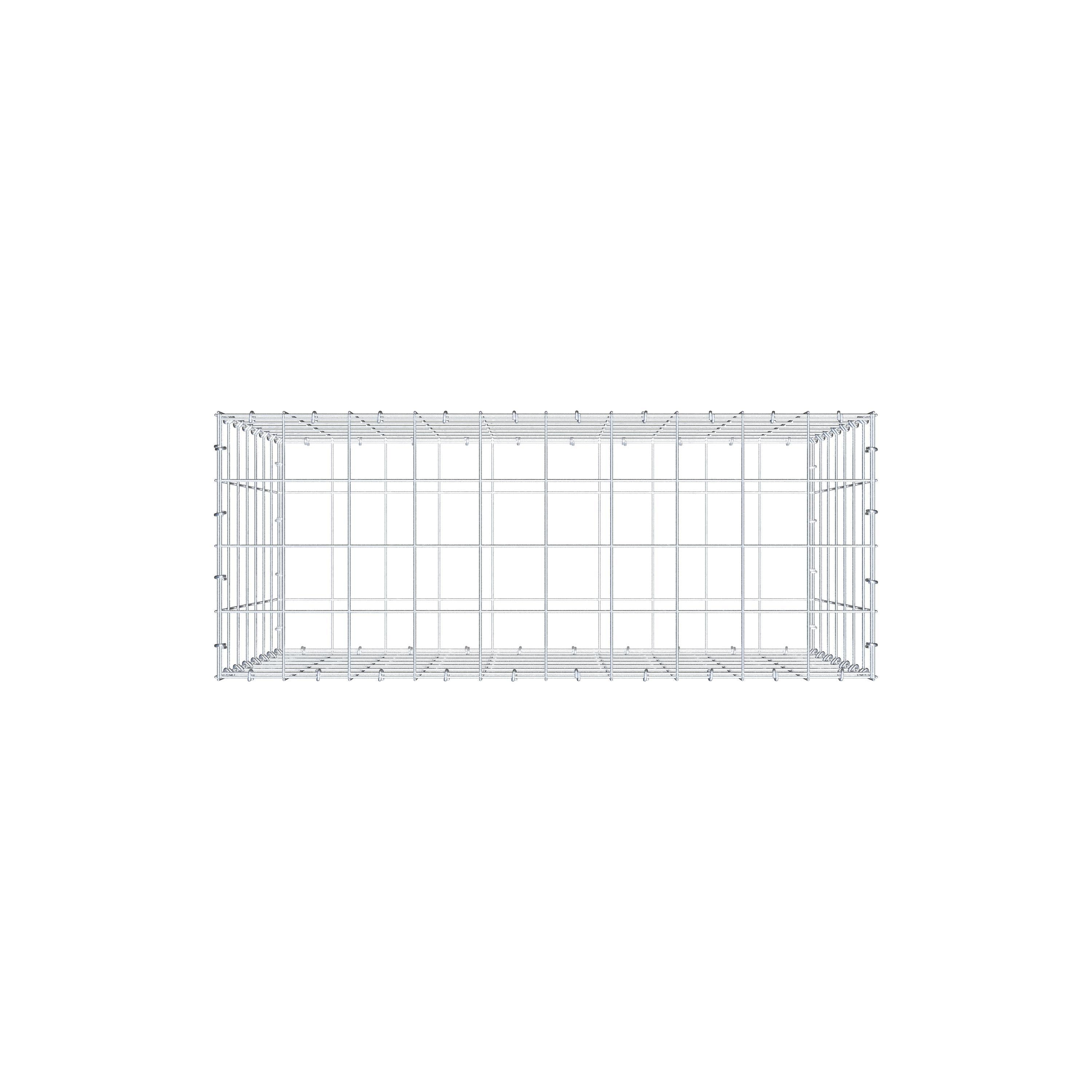 Schanskorf 100 cm x 70 cm x 40 cm (L x H x D), maaswijdte 10 cm x 10 cm, C-ring