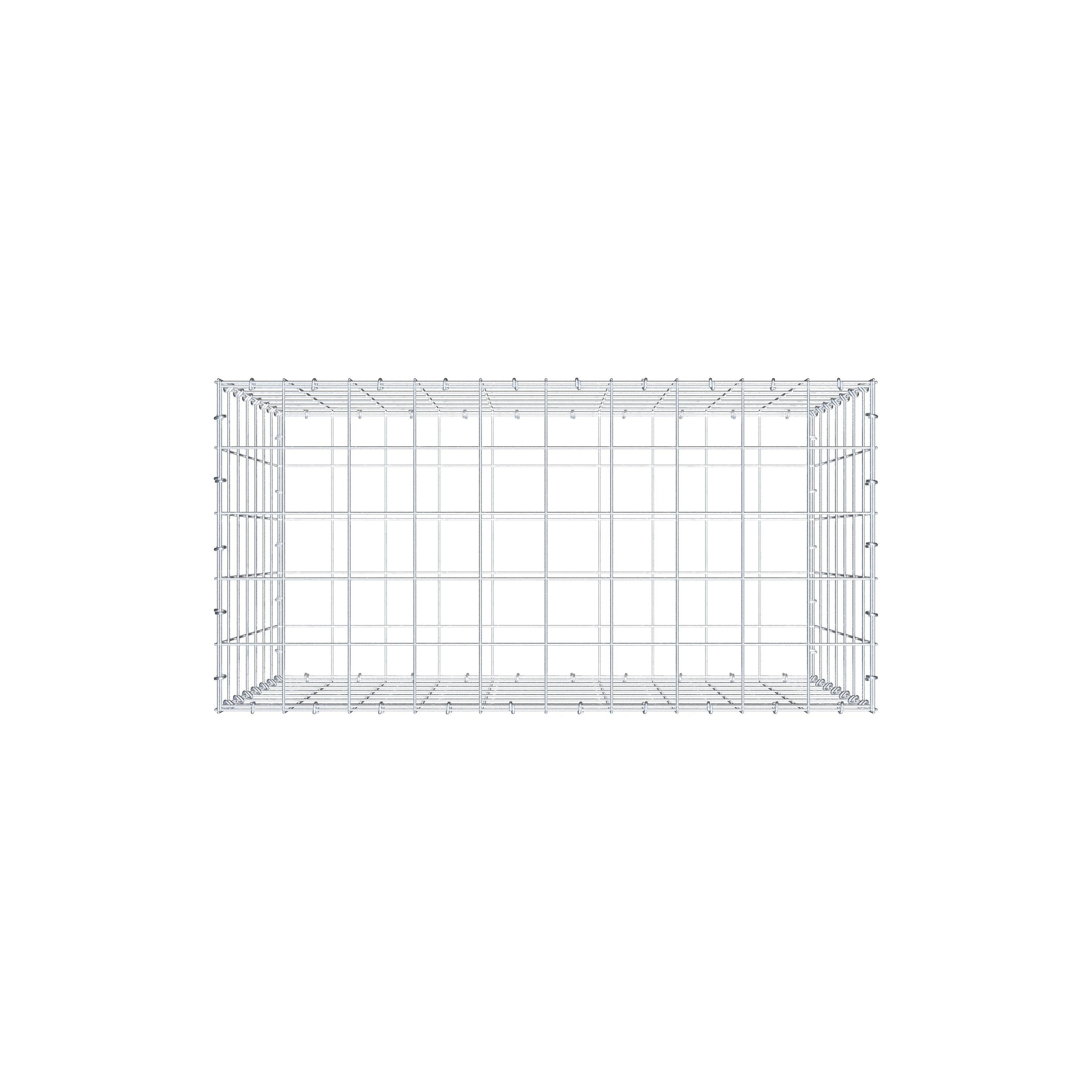 Schanskorf 100 cm x 70 cm x 50 cm (L x H x D), maaswijdte 10 cm x 10 cm, C-ring