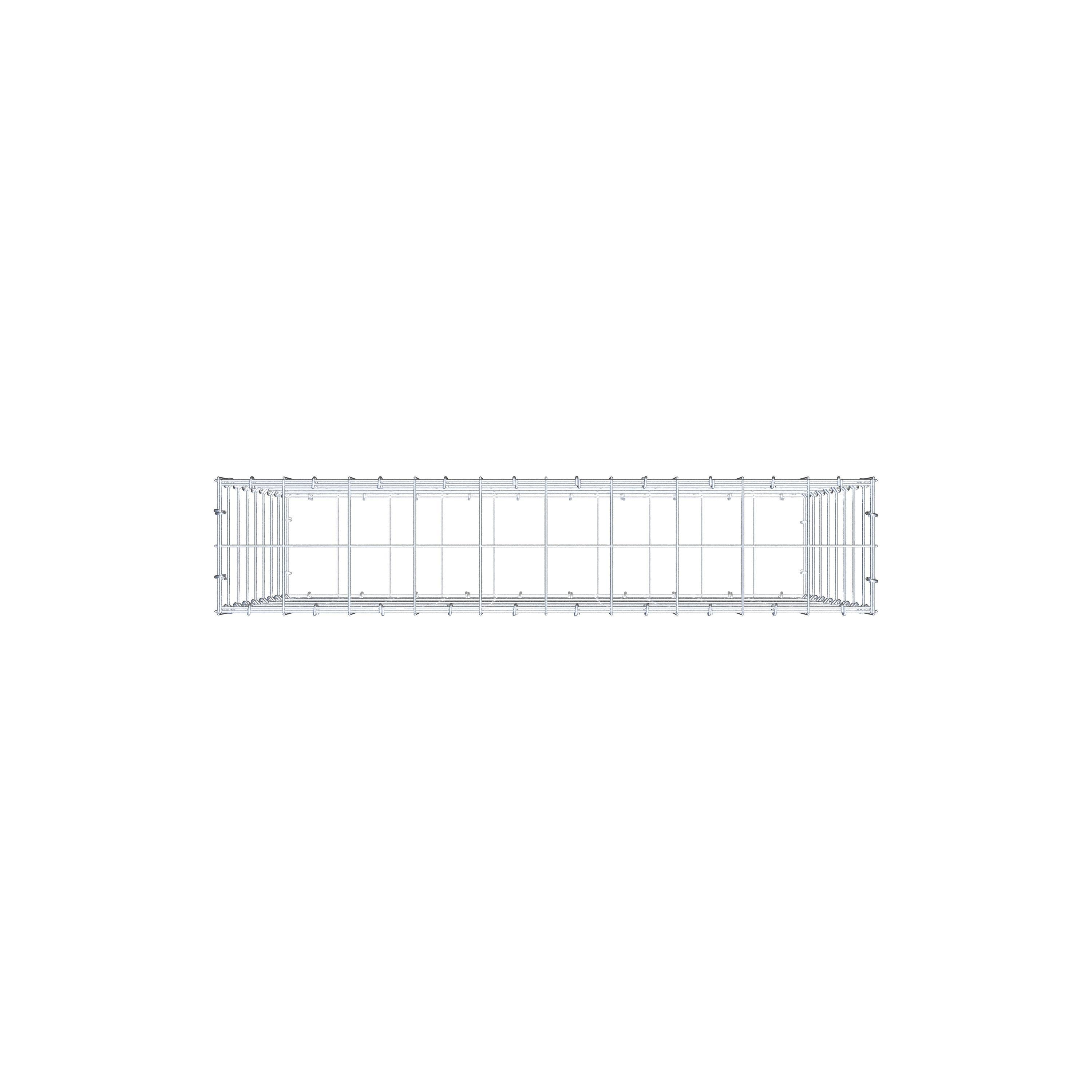 Schanskorf 100 cm x 80 cm x 20 cm (L x H x D), maaswijdte 10 cm x 10 cm, C-ring