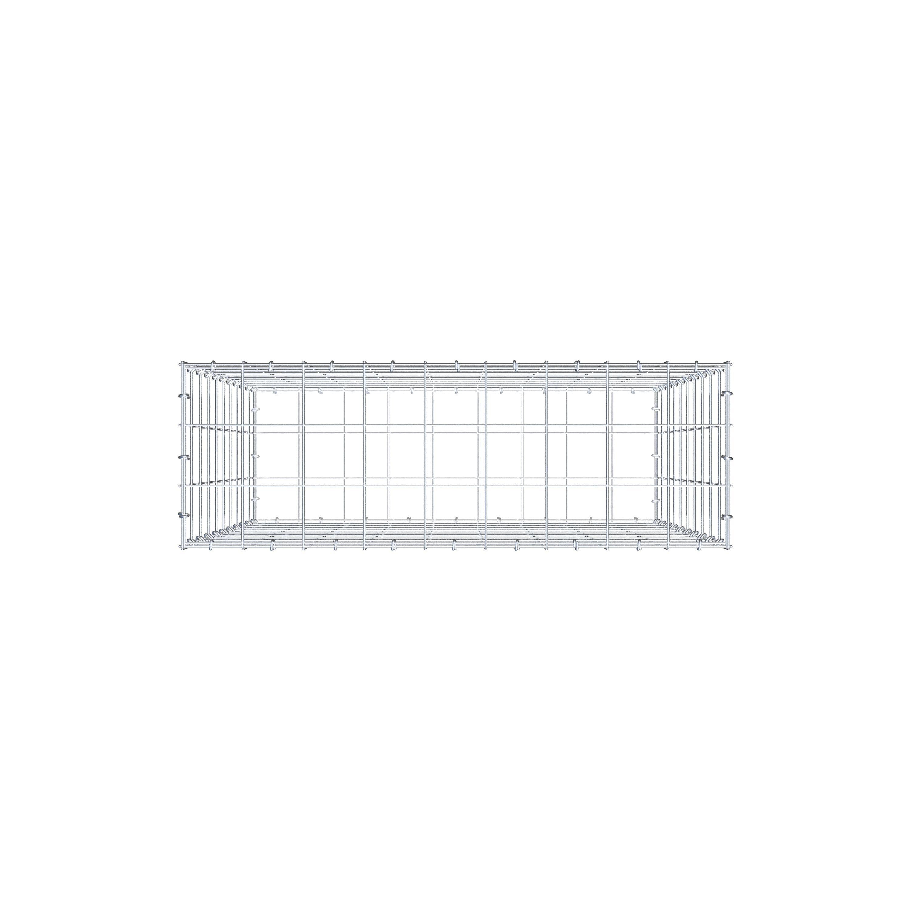 Schanskorf 100 cm x 90 cm x 30 cm (L x H x D), maaswijdte 10 cm x 10 cm, C-ring