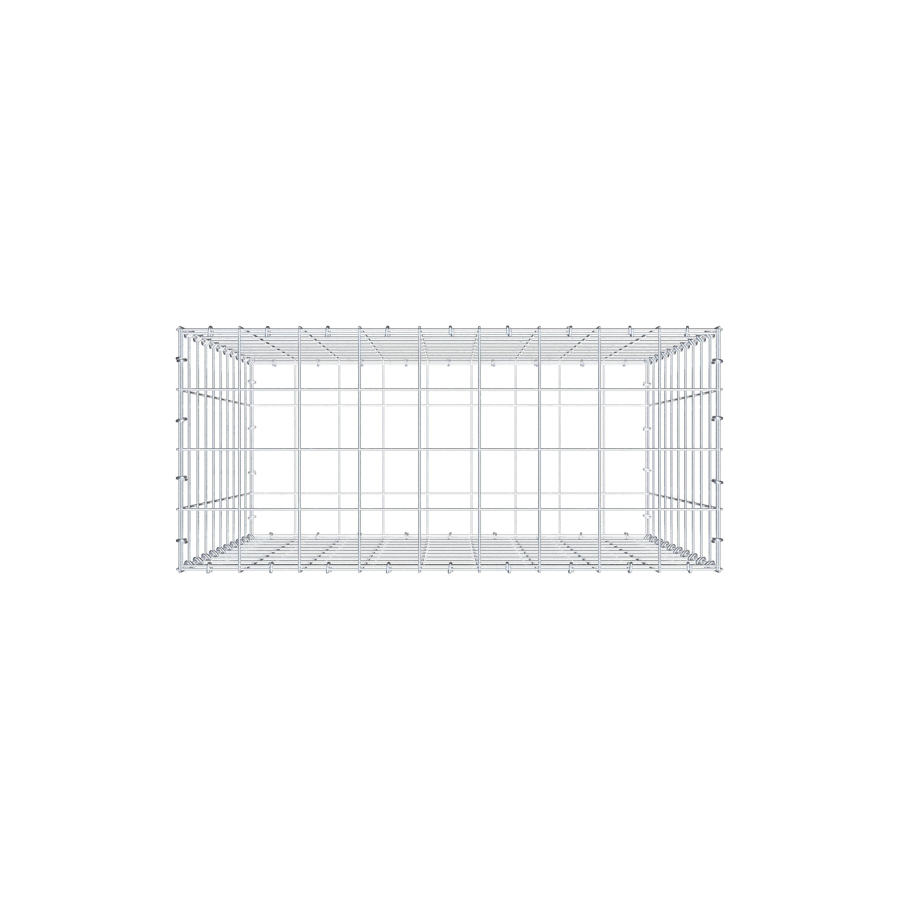 Schanskorf 100 cm x 90 cm x 40 cm (L x H x D), maaswijdte 10 cm x 10 cm, C-ring