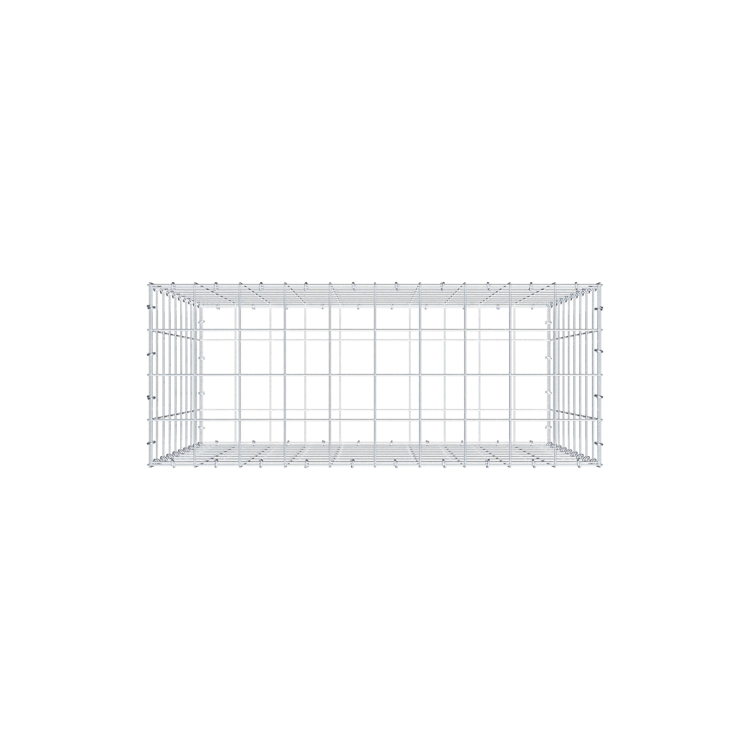 Schanskorf 100 cm x 90 cm x 40 cm (L x H x D), maaswijdte 10 cm x 10 cm, C-ring