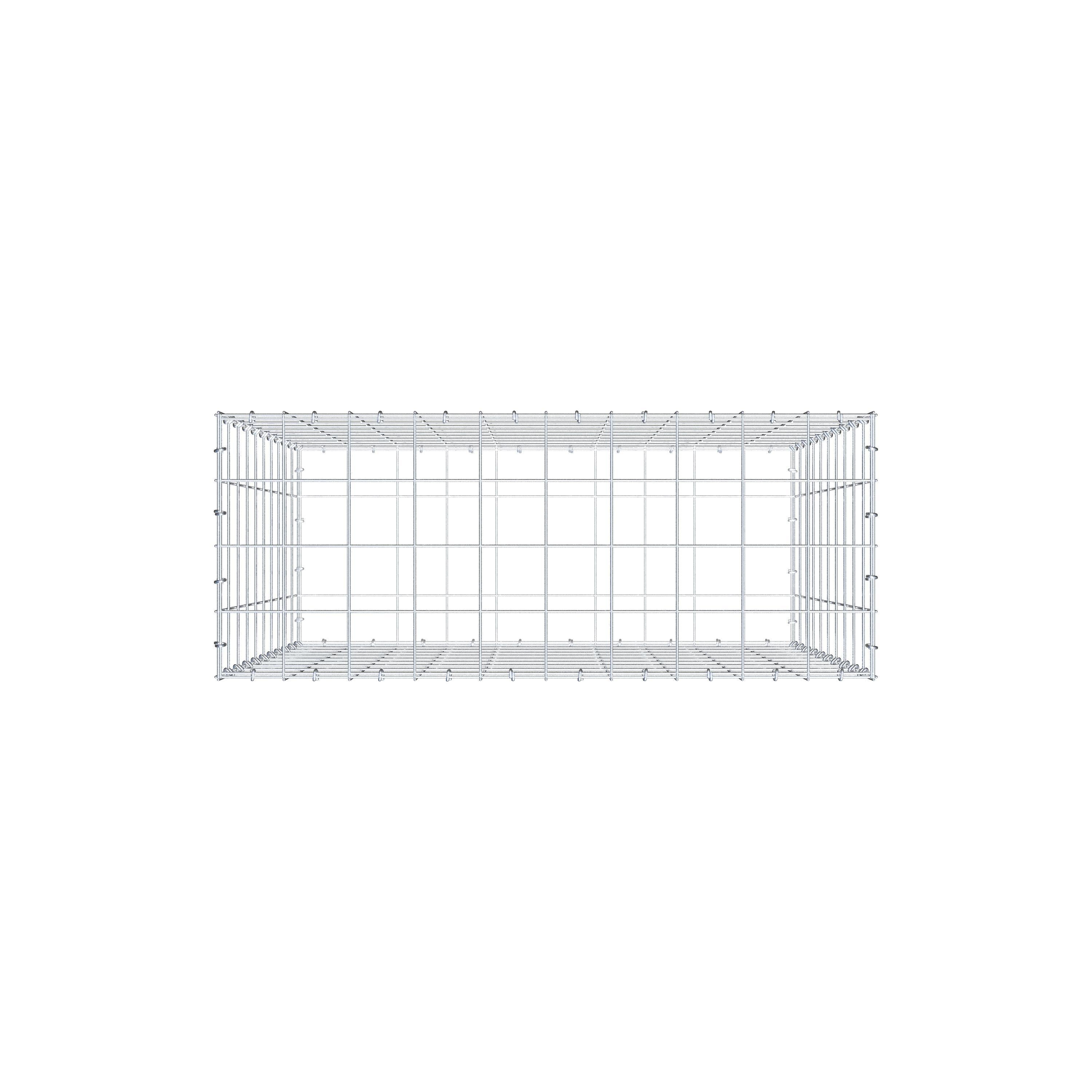 Schanskorf 100 cm x 100 cm x 40 cm (L x H x D), maaswijdte 10 cm x 10 cm, C-ring