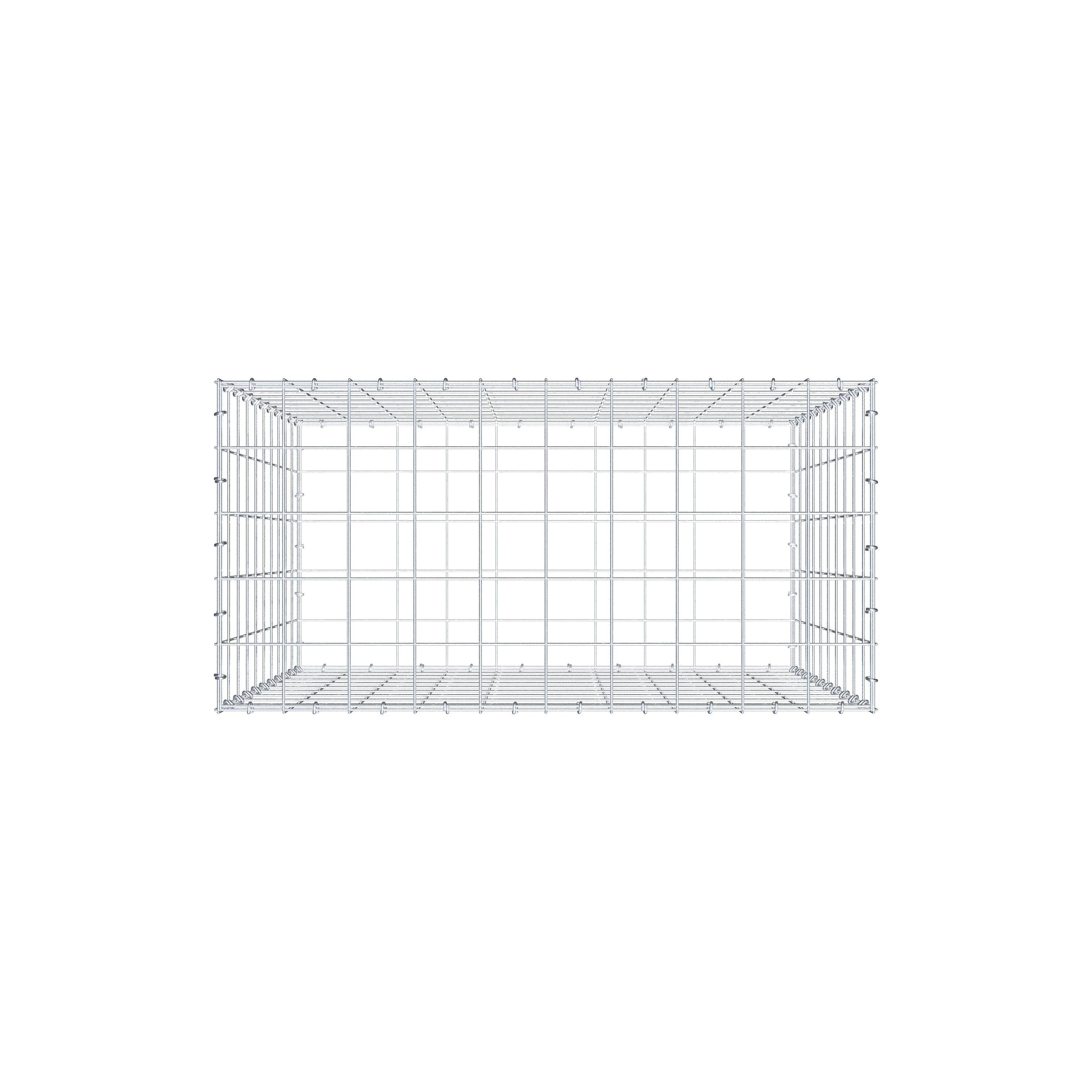 Schanskorf 100 cm x 100 cm x 50 cm (L x H x D), maaswijdte 10 cm x 10 cm, C-ring