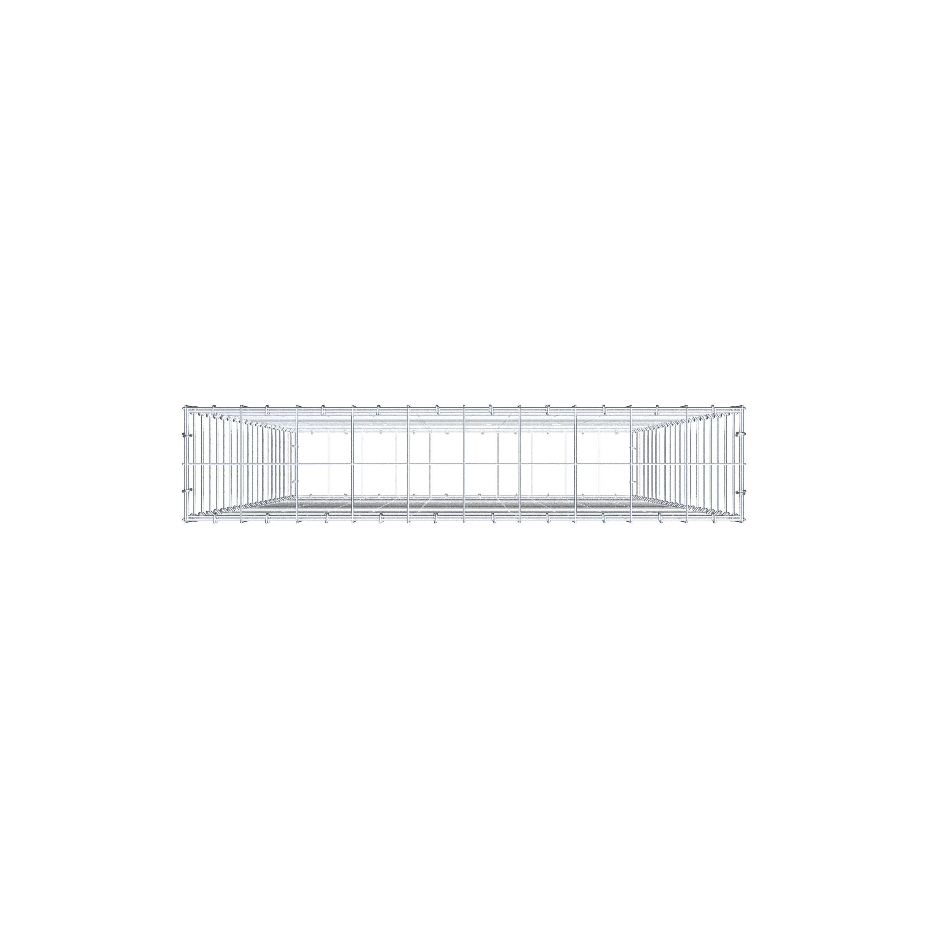 Schanskorf 200 cm x 100 cm x 20 cm (L x H x D), maaswijdte 10 cm x 10 cm, C-ring