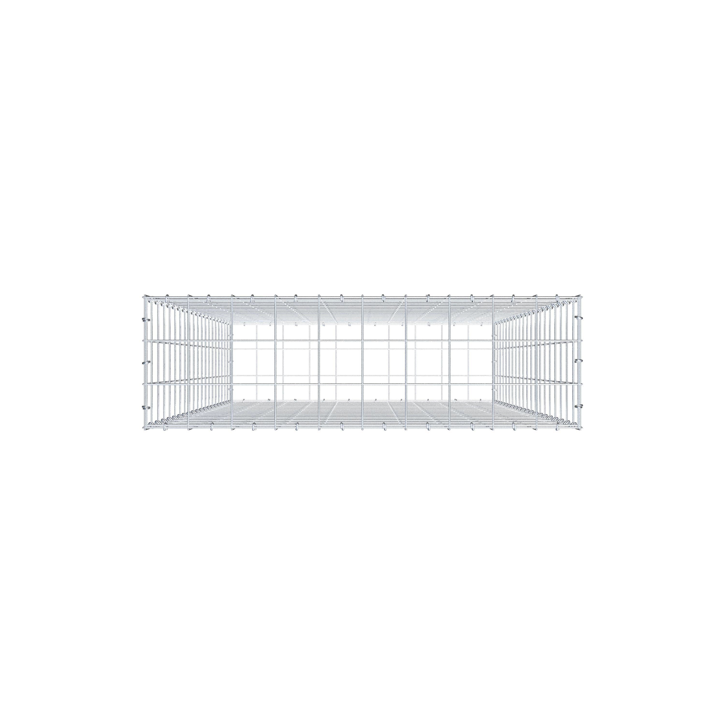 Gabione 200 cm x 100 cm x 30 cm (L x H x T), Maschenweite 10 cm x 10 cm, C-Ring