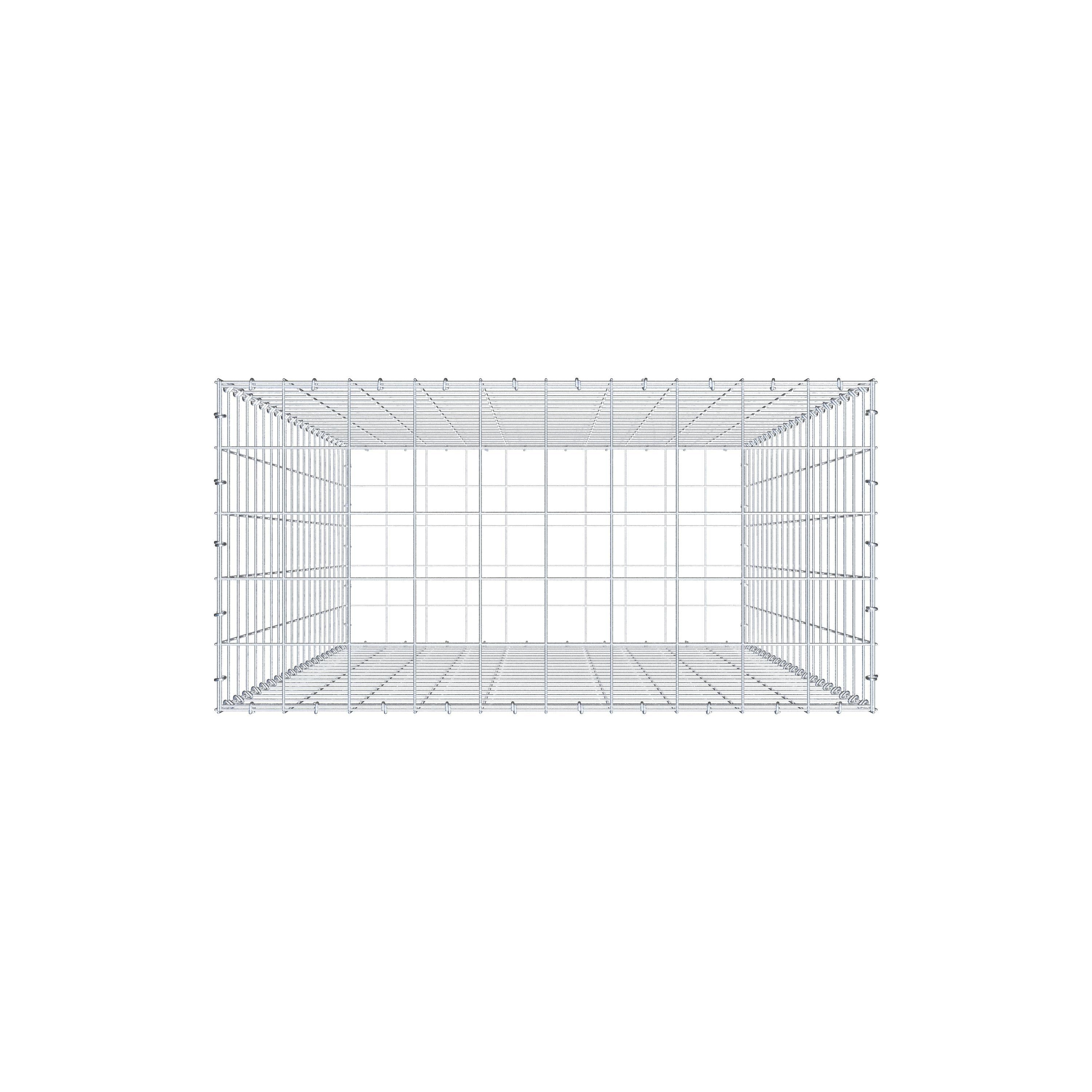 Schanskorf 200 cm x 100 cm x 50 cm (L x H x D), maaswijdte 10 cm x 10 cm, C-ring