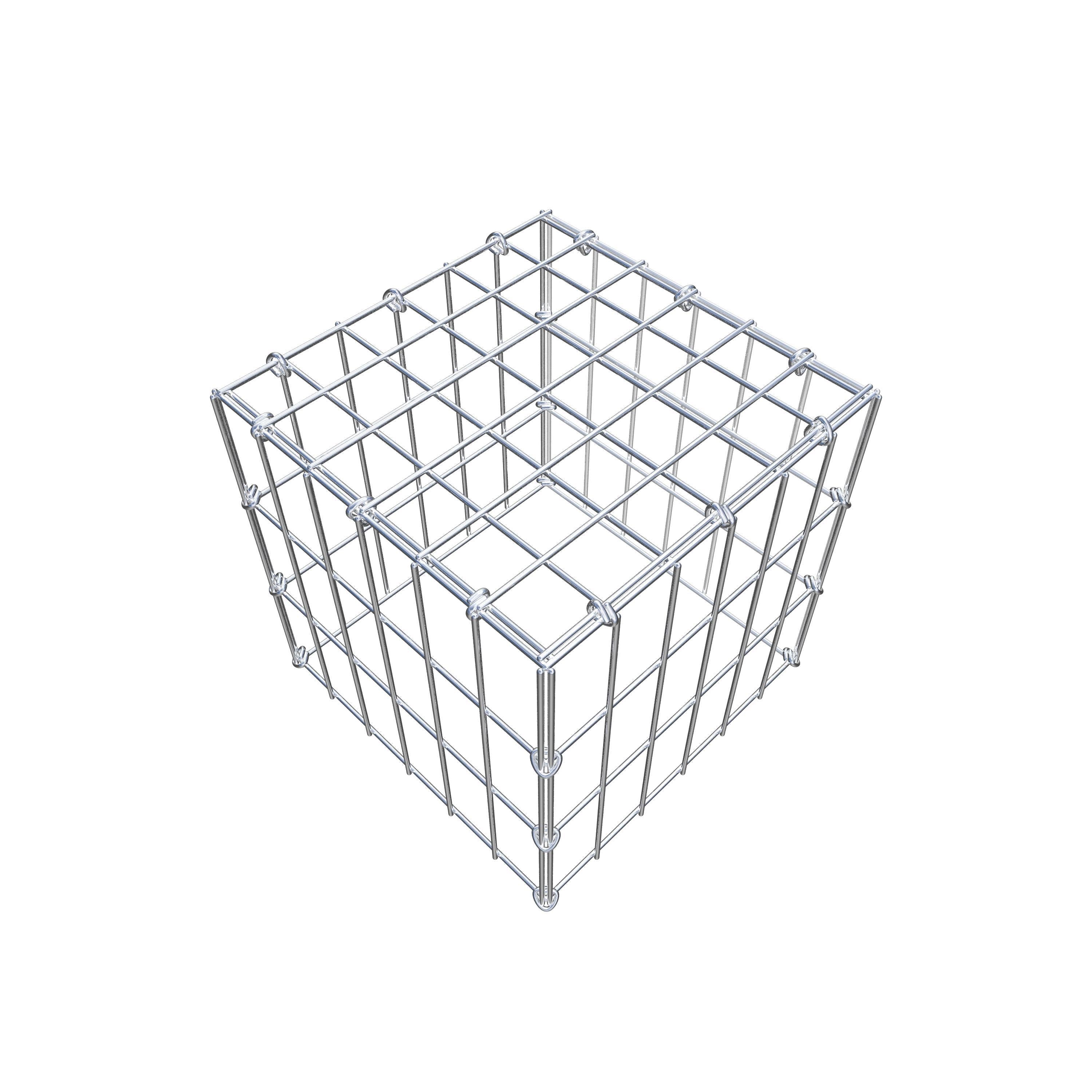 Mounted gabion type 3 30 cm x 30 cm x 30 cm (L x H x D), mesh size 5 cm x 10 cm, C-ring