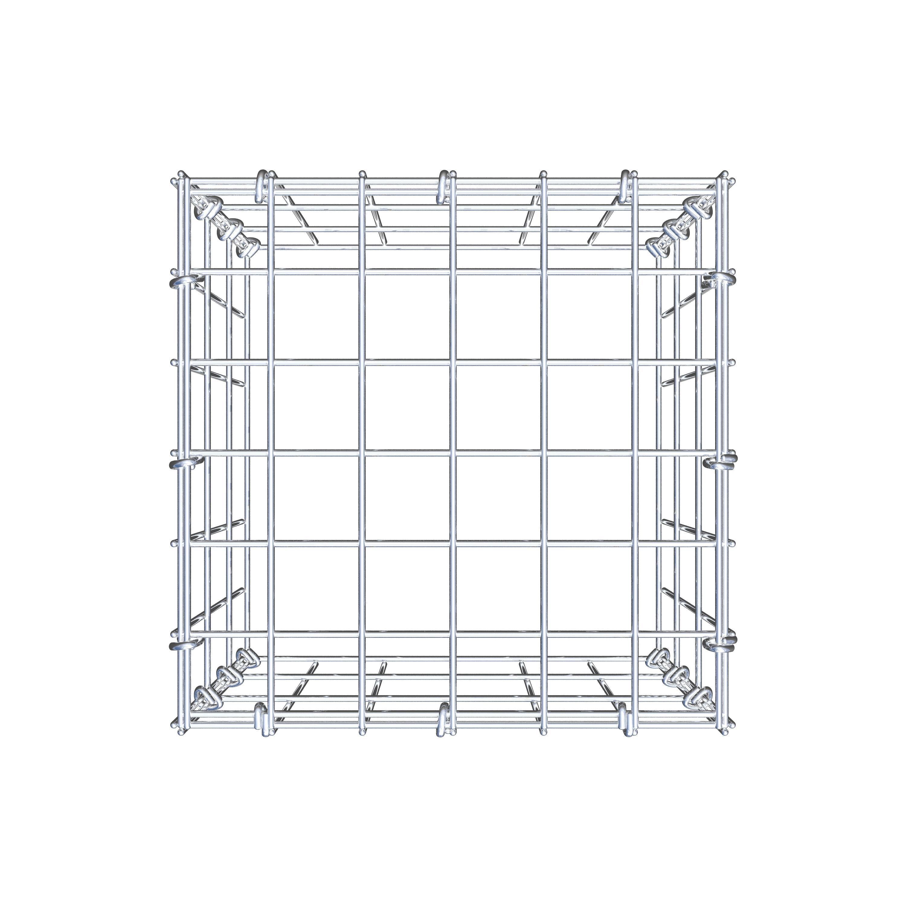 Mounted gabion type 3 30 cm x 30 cm x 30 cm (L x H x D), mesh size 5 cm x 10 cm, C-ring