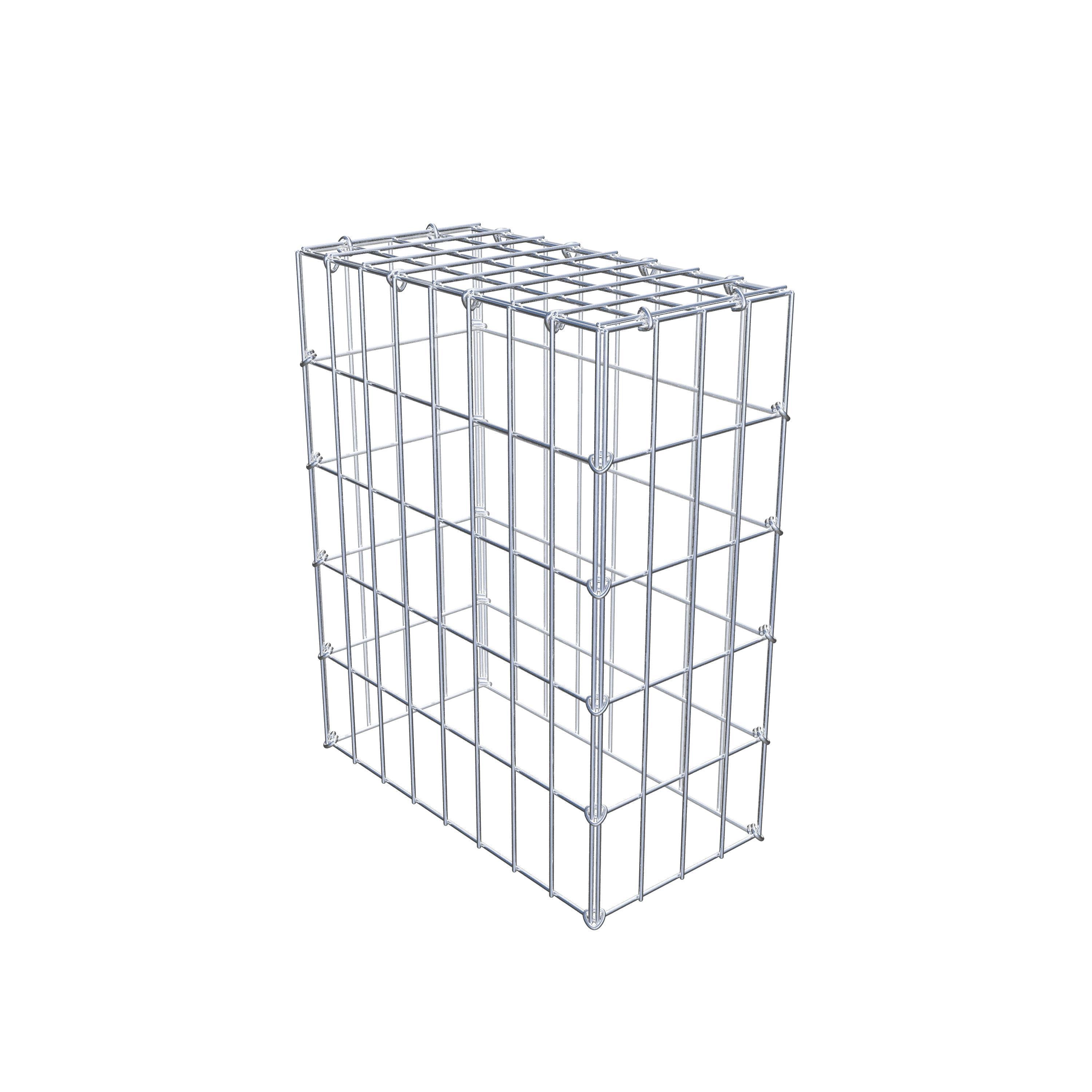 Mounted gabion type 3 50 cm x 40 cm x 20 cm (L x H x D), mesh size 5 cm x 10 cm, C-ring