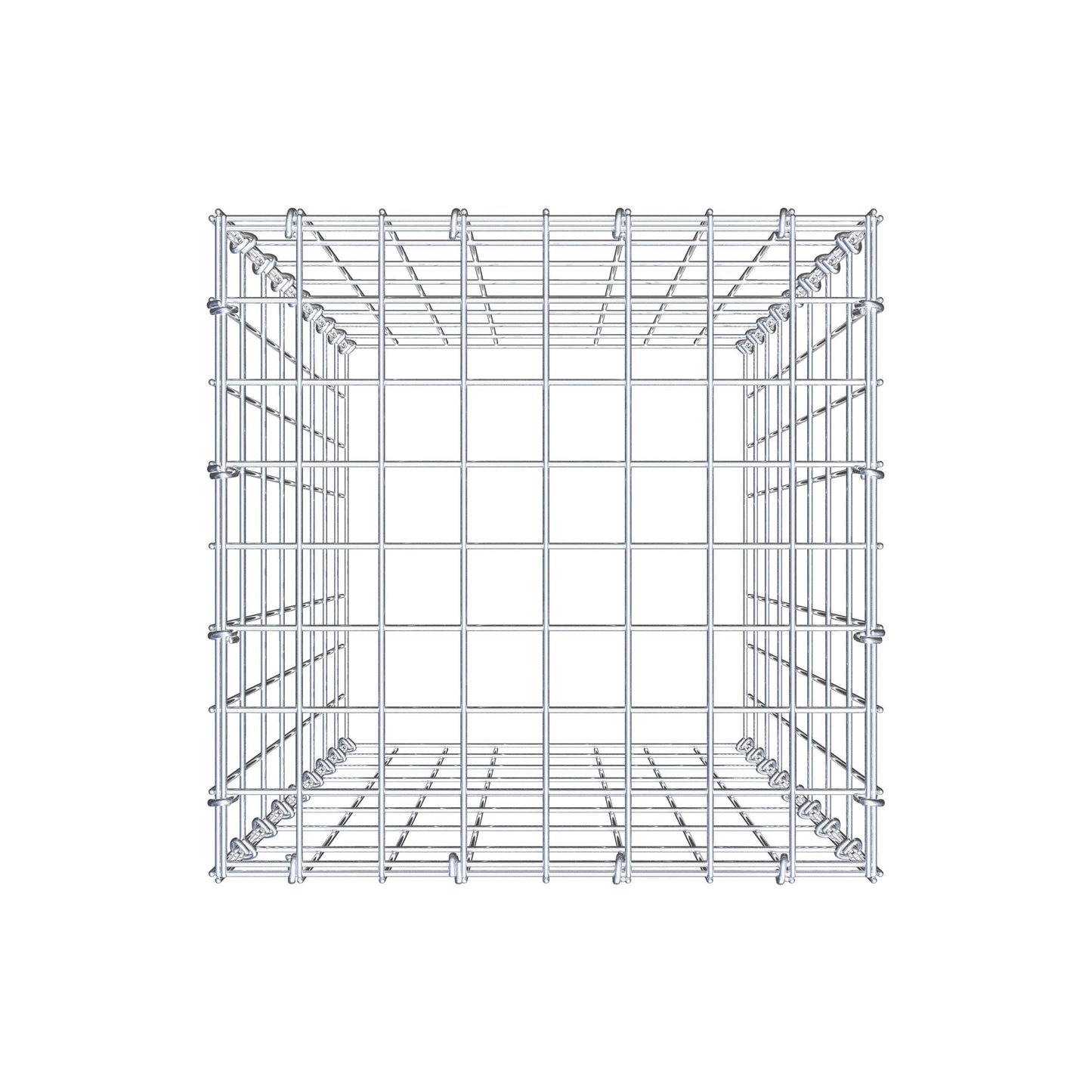 Monteret gabion type 3 80 cm x 40 cm x 40 cm (L x H x D), maskestørrelse 5 cm x 10 cm, C-ring