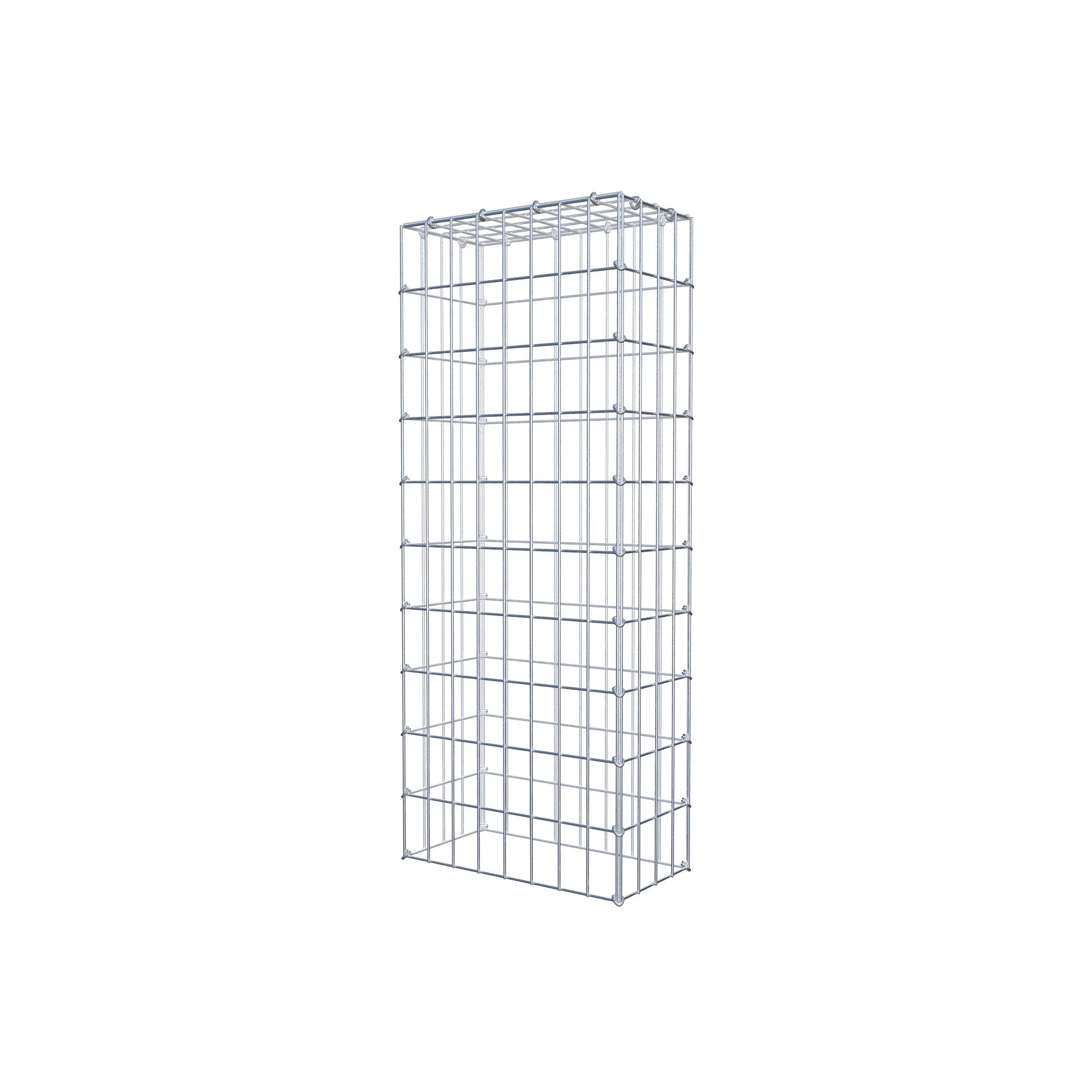 Monteret gabion type 3 100 cm x 20 cm x 40 cm (L x H x D), maskestørrelse 5 cm x 10 cm, C-ring