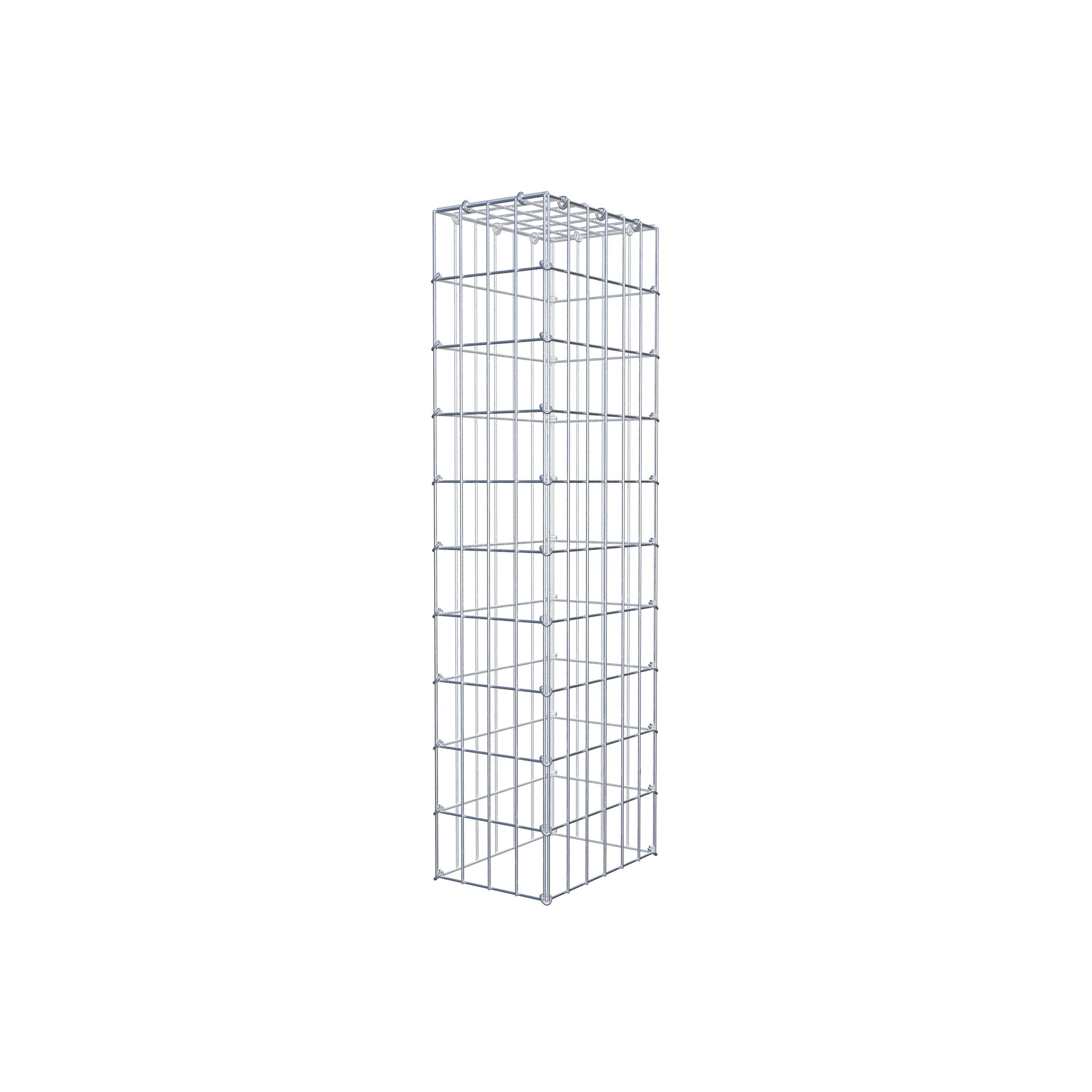 Monteret gabion type 3 100 cm x 30 cm x 20 cm (L x H x D), maskestørrelse 5 cm x 10 cm, C-ring