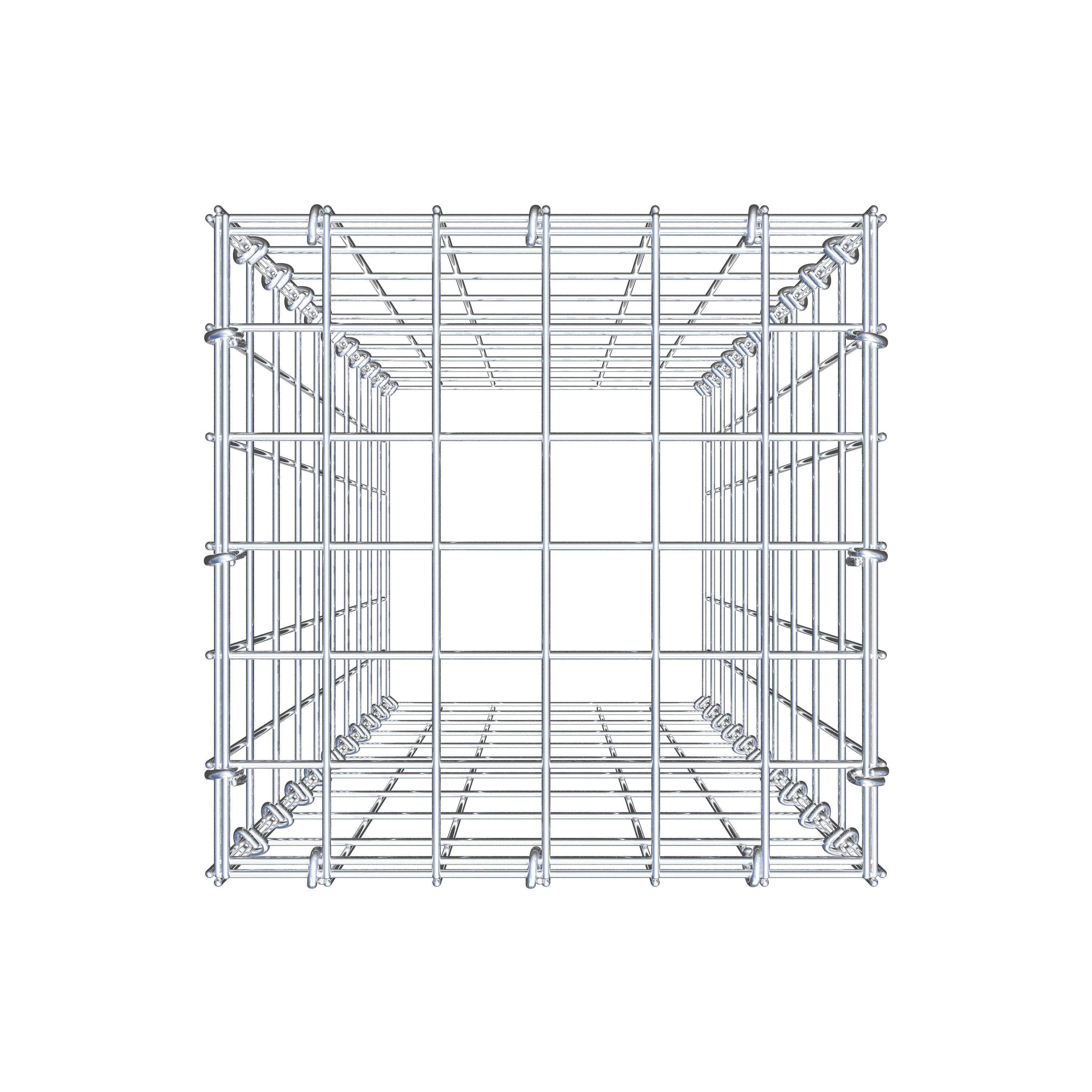 Monteret gabion type 3 100 cm x 30 cm x 30 cm (L x H x D), maskestørrelse 5 cm x 10 cm, C-ring