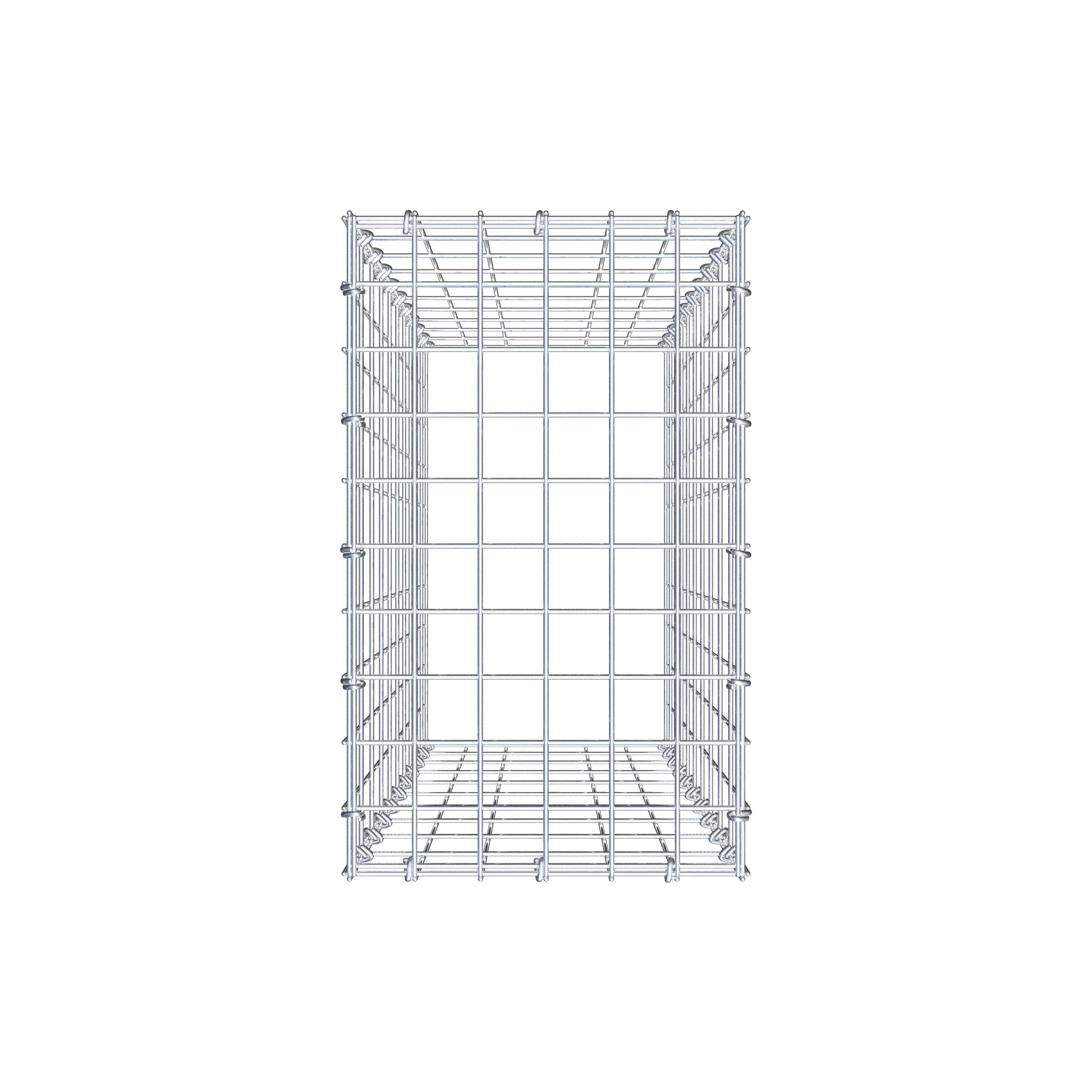 Gabião Tipo 3 100 cm x 30 cm x 50 cm (C x A x P), malhagem 5 cm x 10 cm, anel C