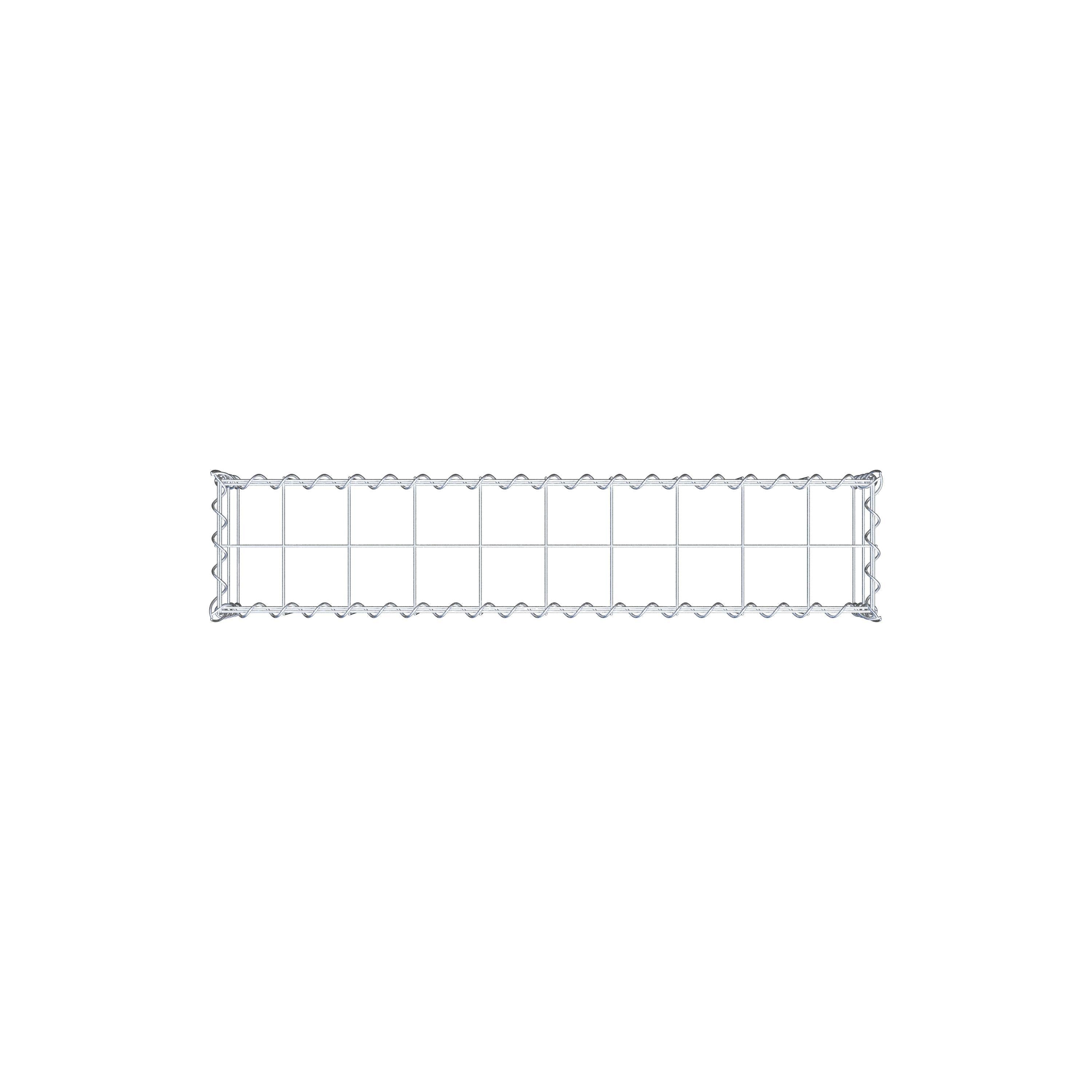 Aangegroeide schanskorf type 3 100 cm x 20 cm x 20 cm (L x H x D), maaswijdte 10 cm x 10 cm, spiraal