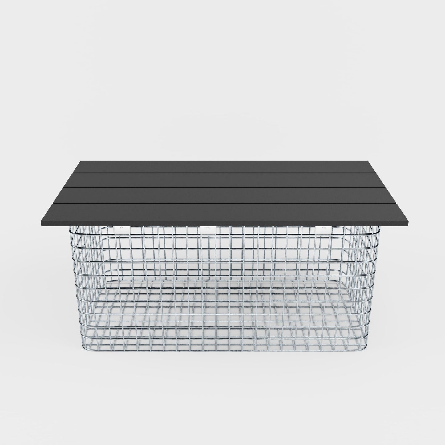 Panchina da giardino 102 x 50 x 52 cm MW 5 x 5 cm zincata a caldo, con piano riciclato in antracite