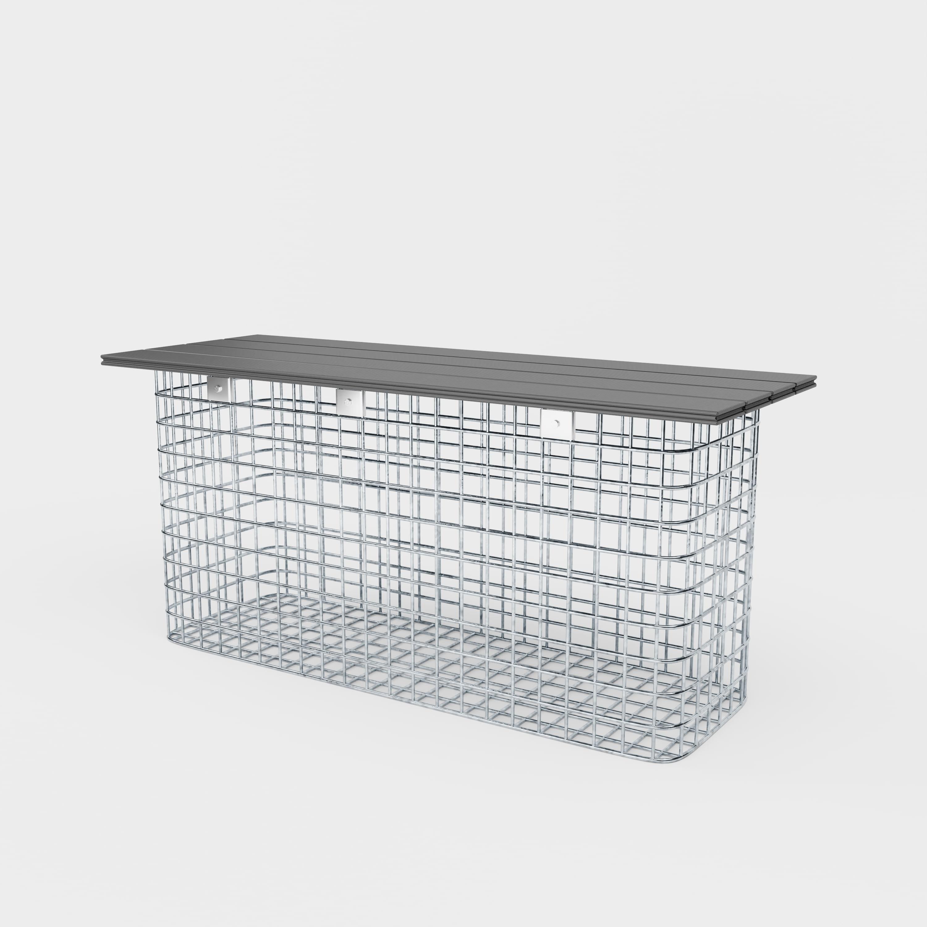 Banco de jardim 102 x 50 x 32 cm MW 5 x 10 cm galvanizado a quente, com capa reciclada em antracite