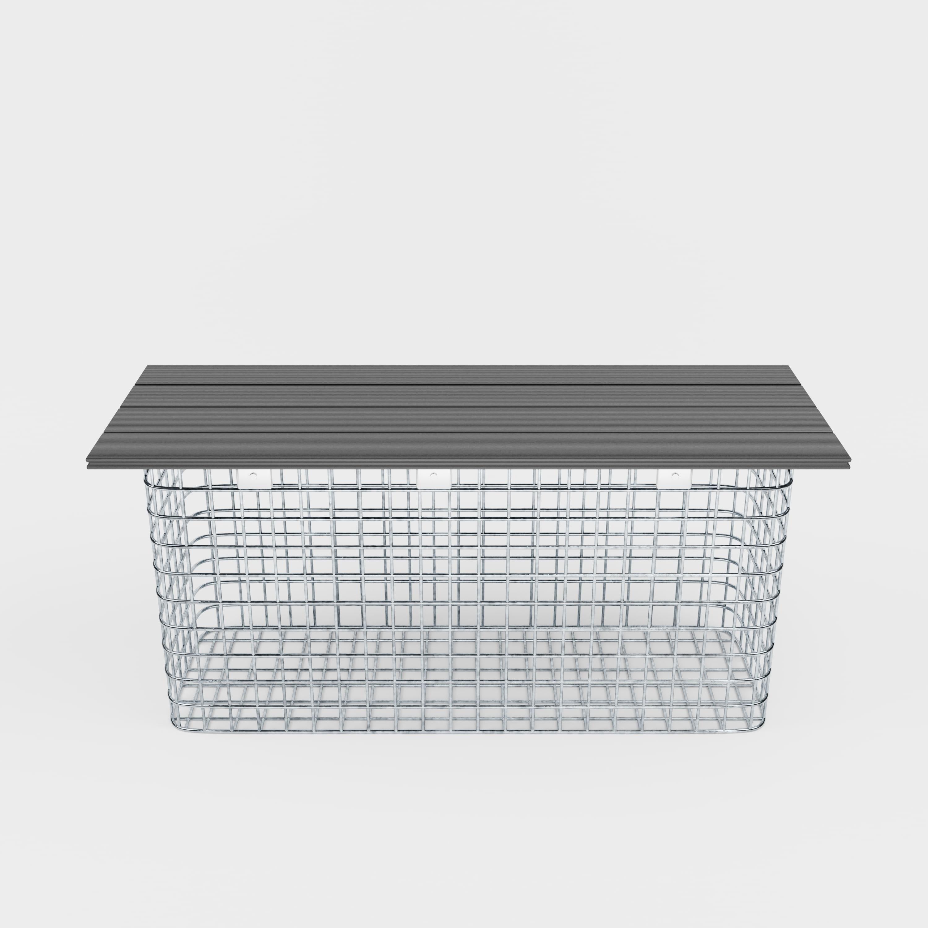 Banco de jardim 102 x 50 x 32 cm MW 5 x 10 cm galvanizado a quente, com capa reciclada em antracite