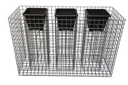 Bloemenzuil 3, hoogte 82 cm basis 127 x 52 cm MW 5 x 5 cm, thermisch verzinkt incl. pot