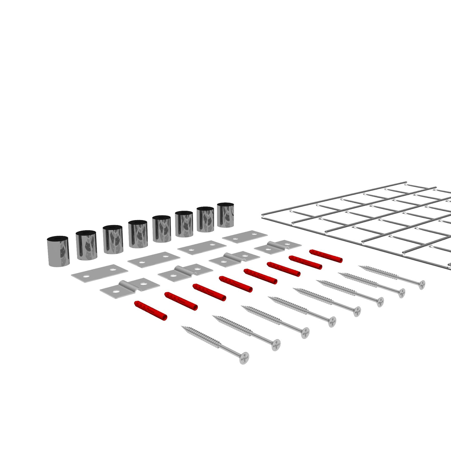 Rejilla decorativa/enrejado (incluido material de montaje) tamaño de malla 5 x 5 cm