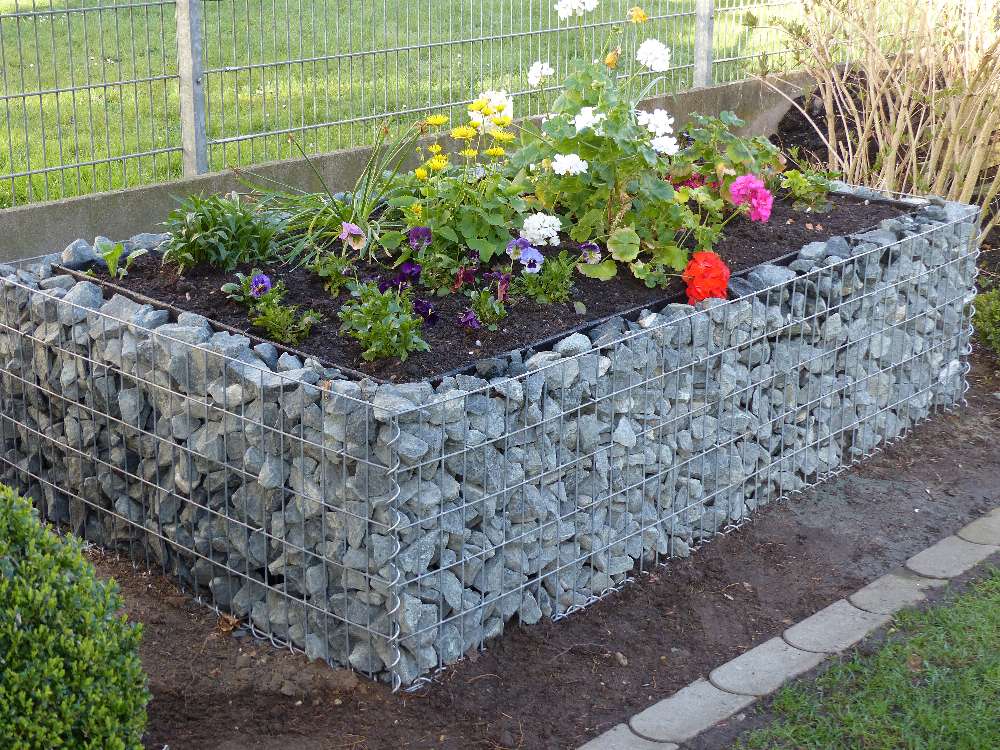 Gabion verhoogd bed op maat gemaakt - maaswijdte 5x10cm